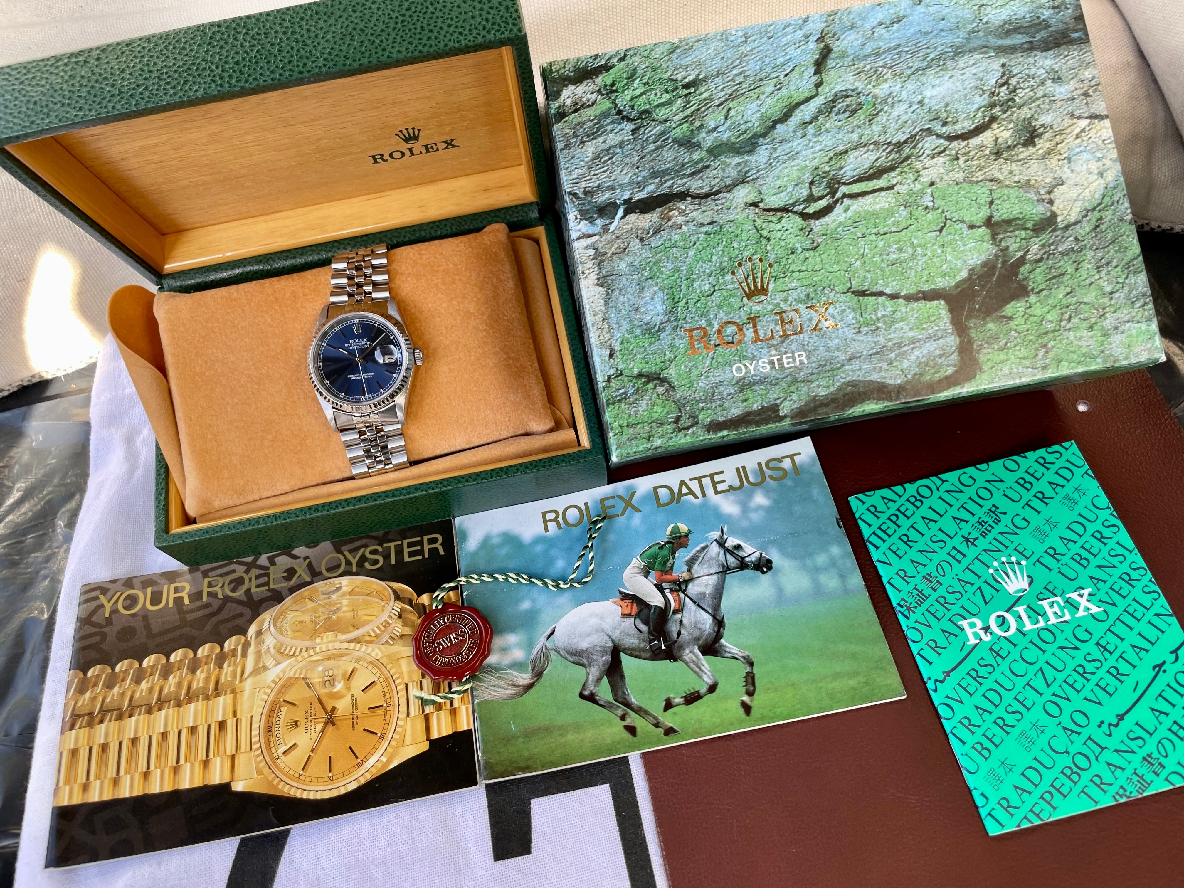 Rolex Datejust 16234 Blue 1991 with original box