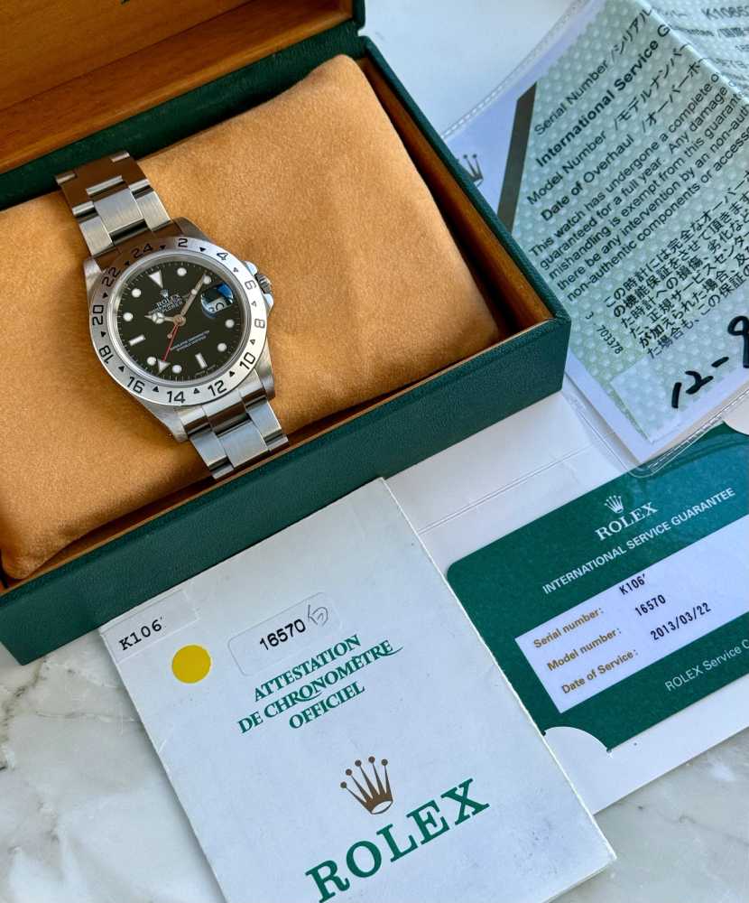 Image for Rolex Explorer II 16570 Black 2000 with original box and papers k106