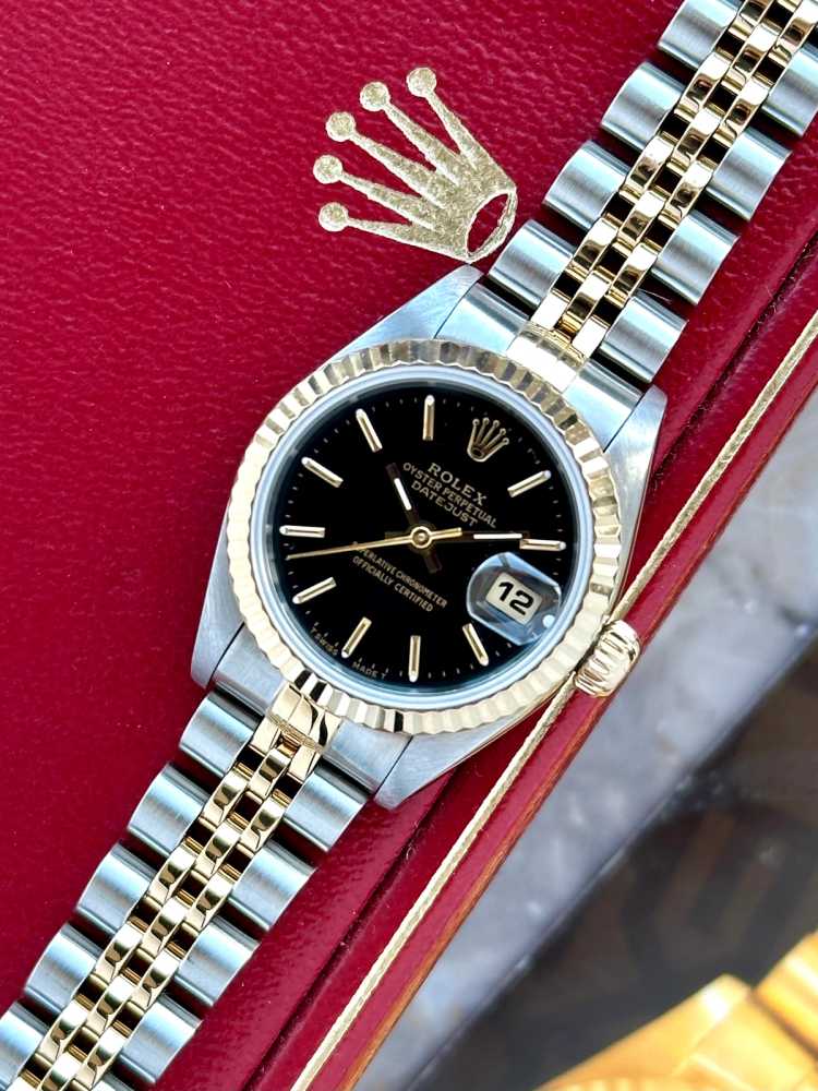Image for Rolex Lady-Datejust 69173 Black 1993 with original box and papers