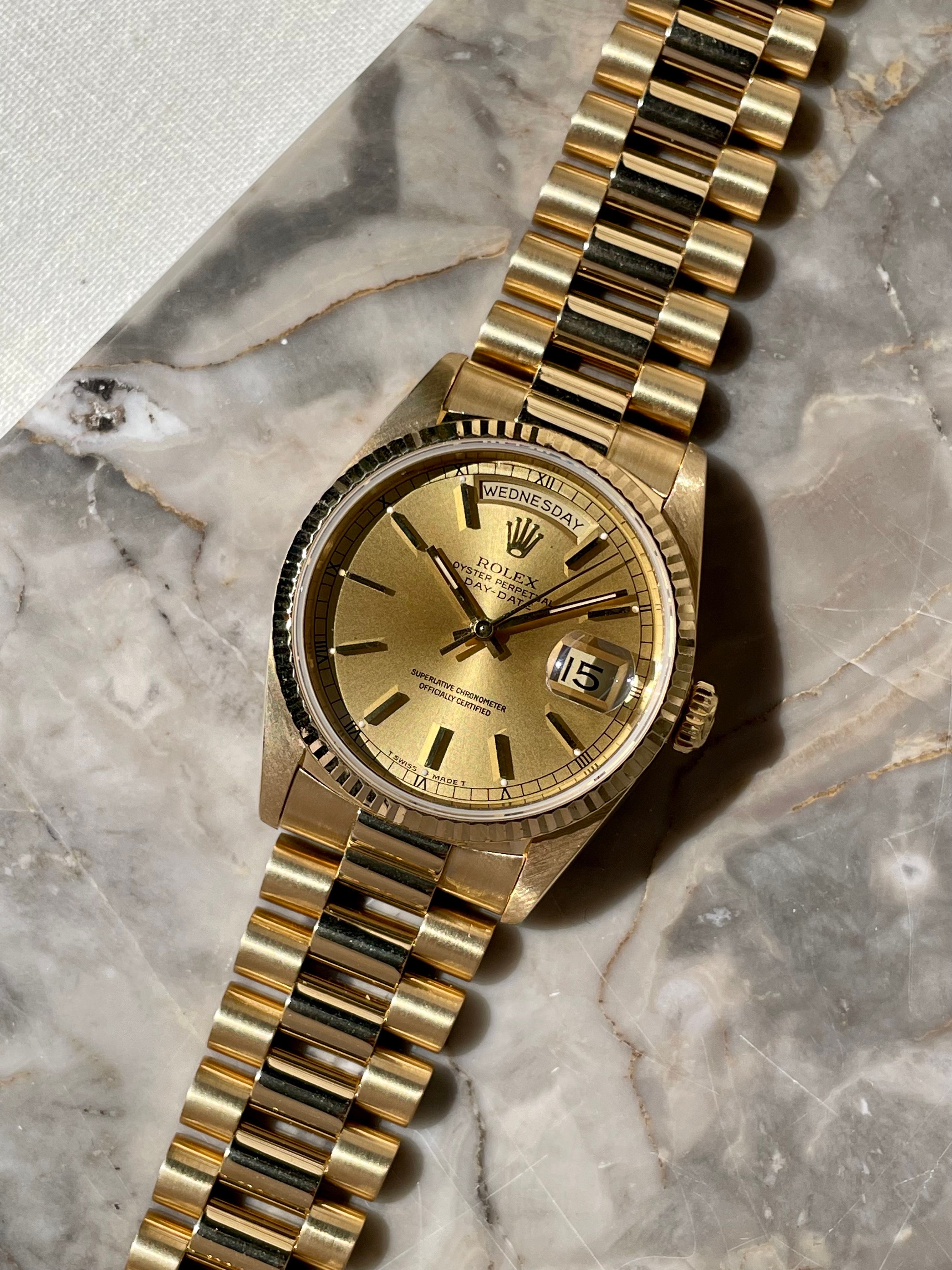 Rolex Day-Date 18238 Gold 1989 with original box and papers