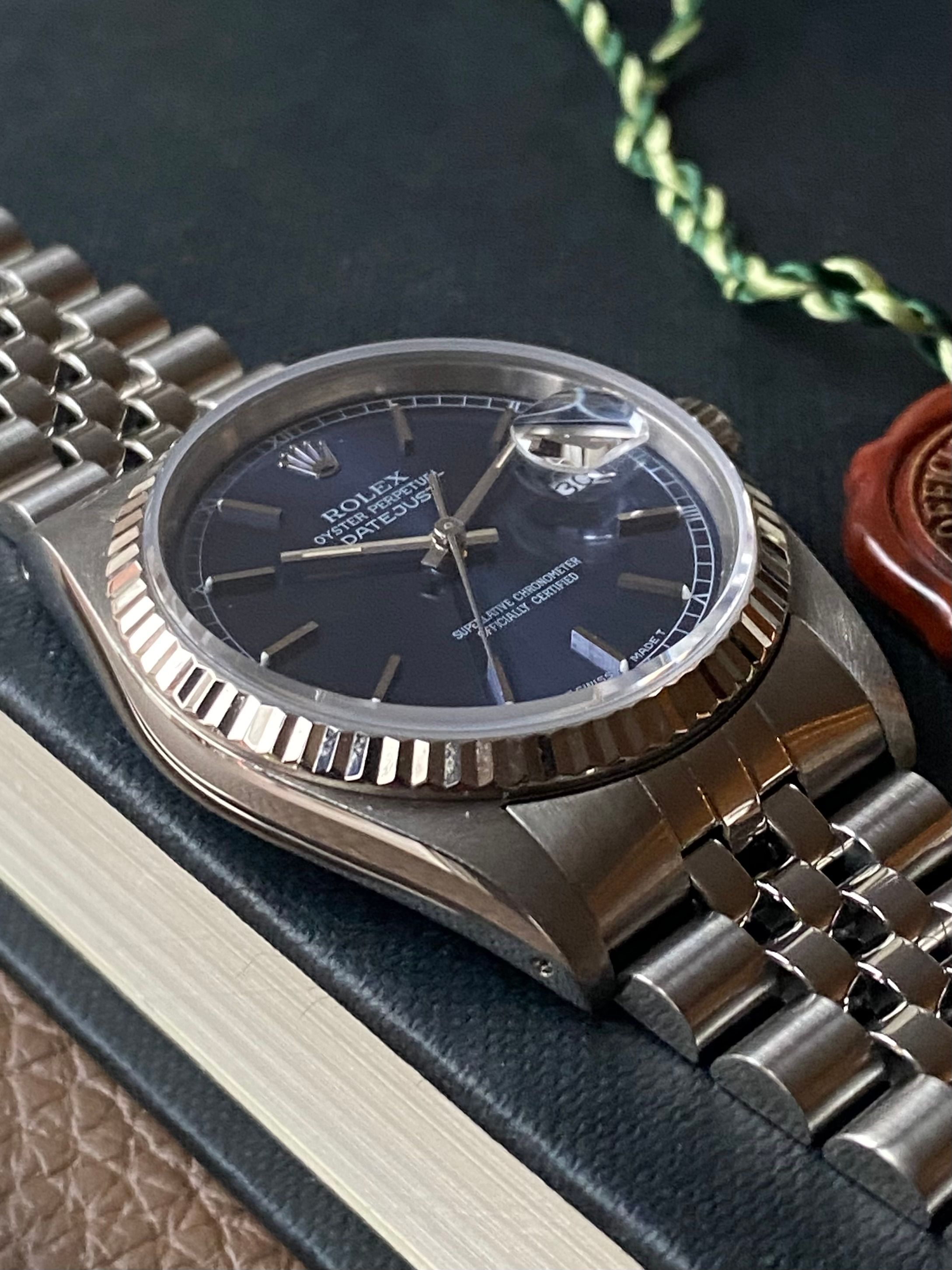 ROLEX DATEJUST 16234 3コマ ② Rolex MB Datejust 16234 Blue 1989 with original box and papers