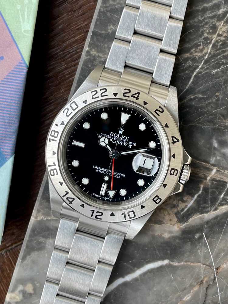 Featured image for Rolex Explorer II 16570 Black 2005 with original box and papers