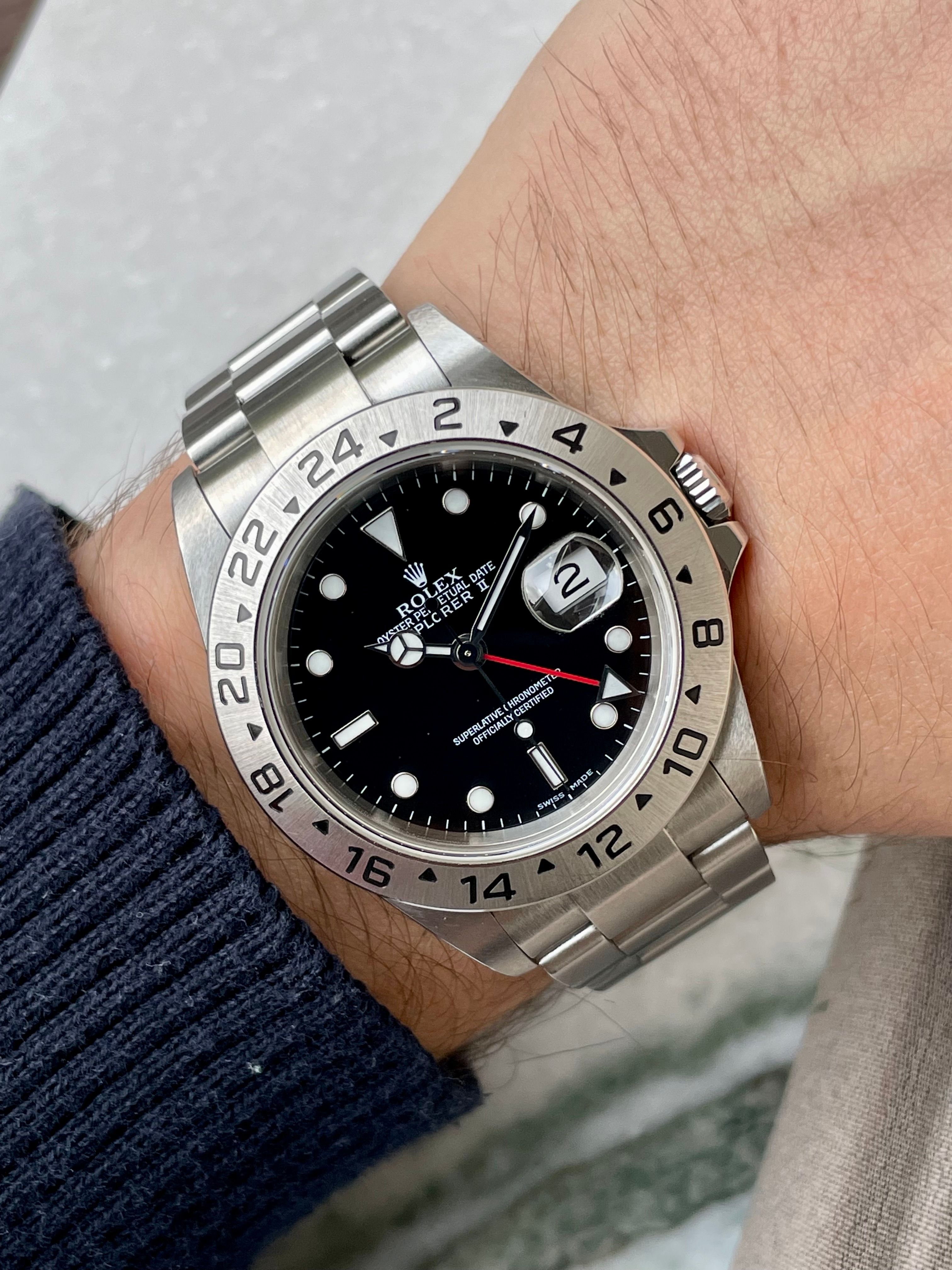 Rolex Explorer II 16570T Black 2004 with original box and papers