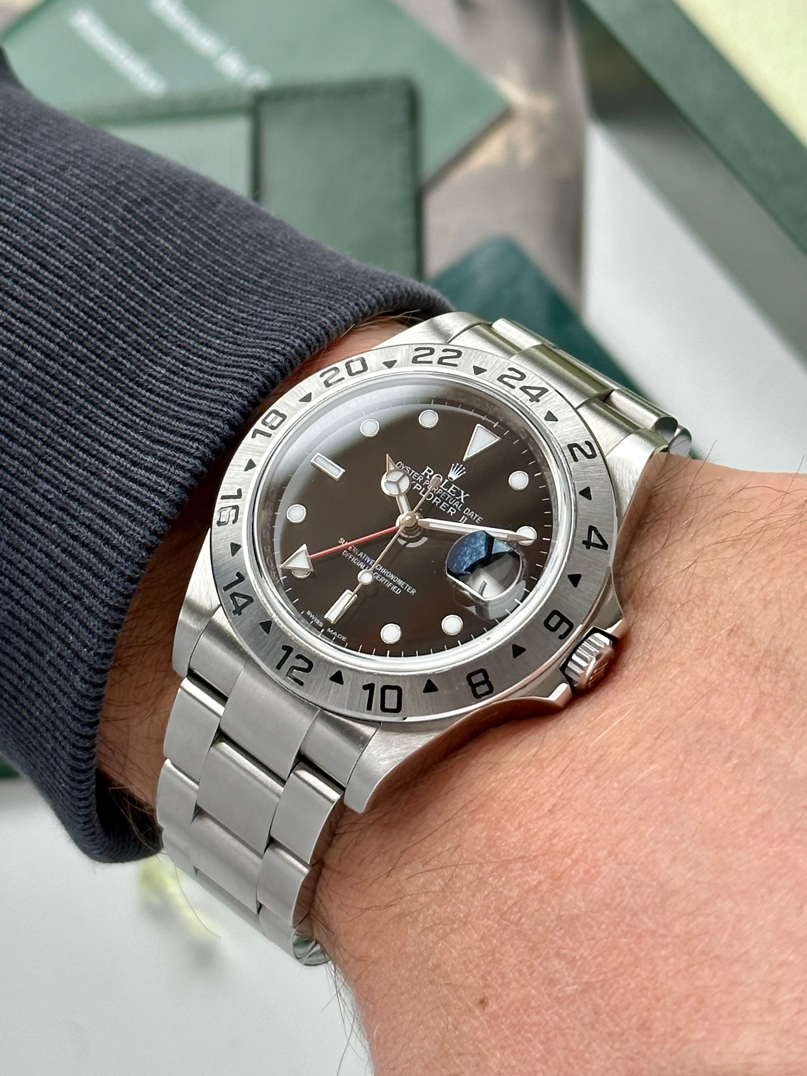 Rolex Explorer II 16570T Black 2010 with original box and papers