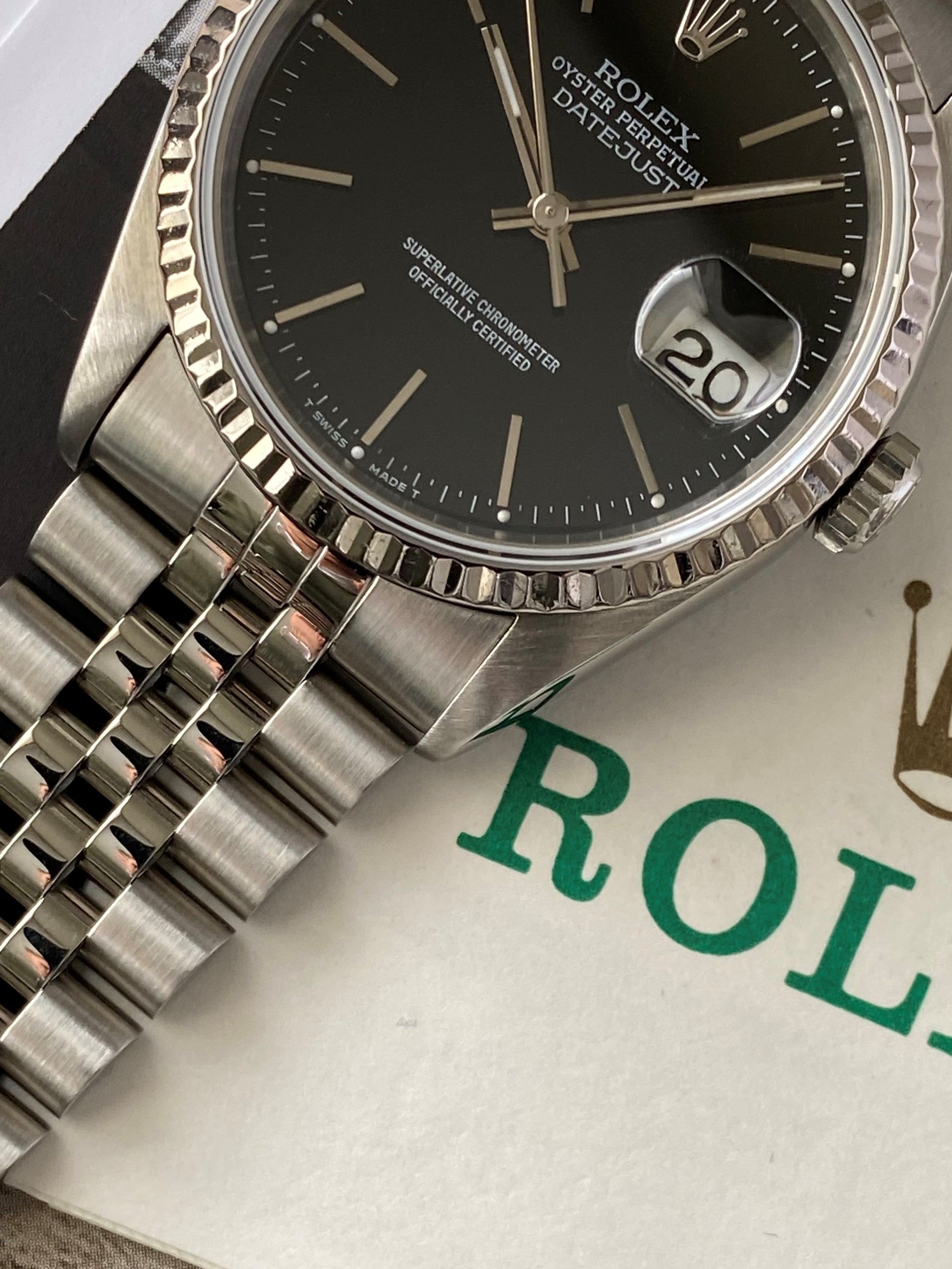 Rolex Datejust 16234 Black 1993 with original box and papers