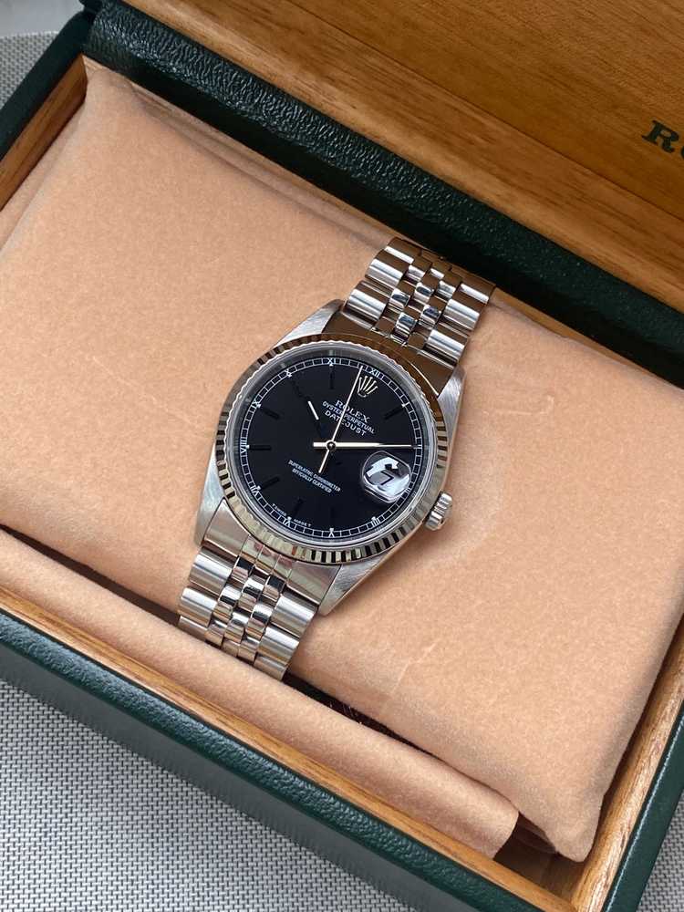 Image for Rolex Datejust 16234 Black 1996 with original box and papers T877