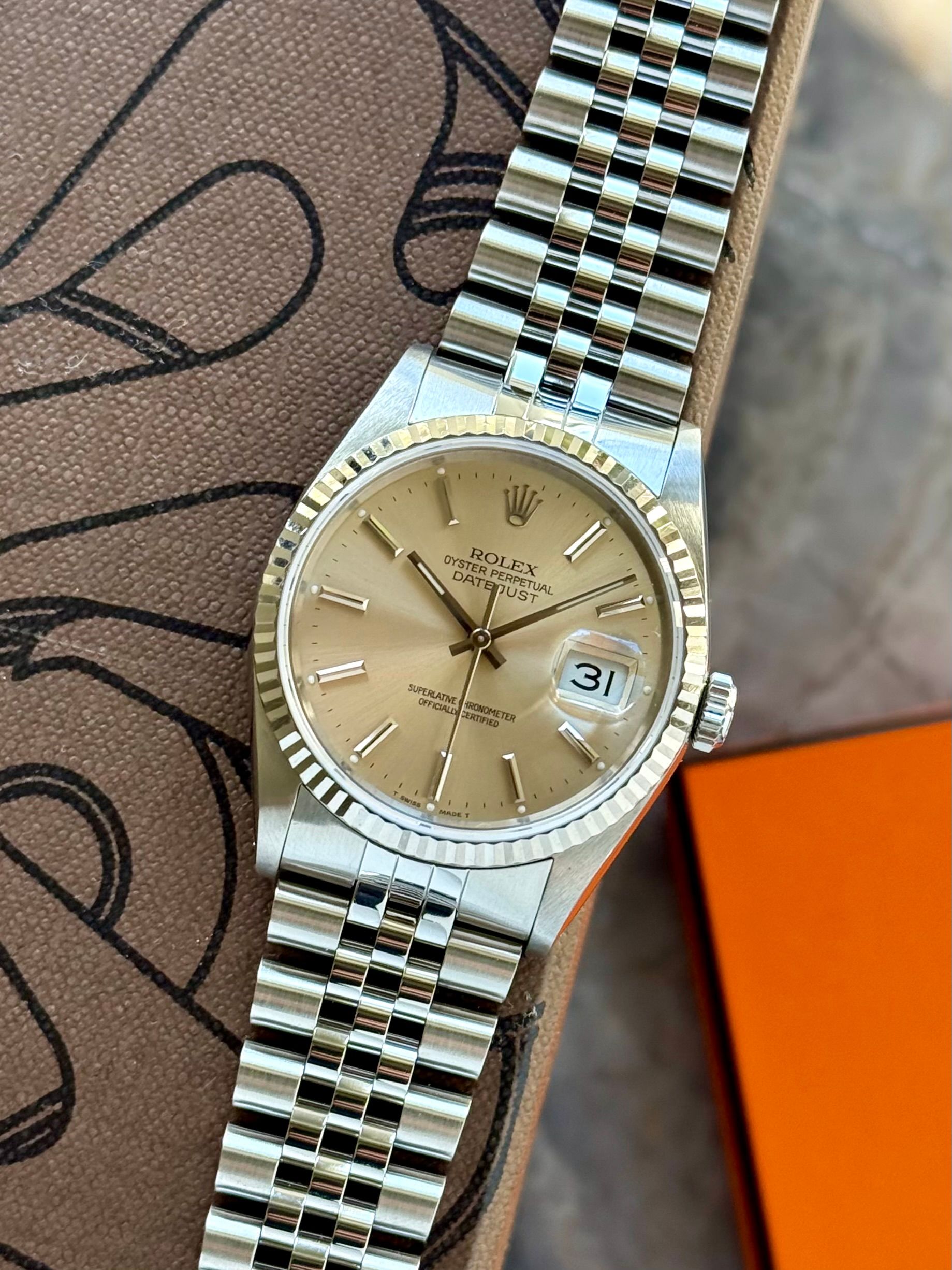 Rolex Datejust 16234 Silver 1991 with original box and papers 6