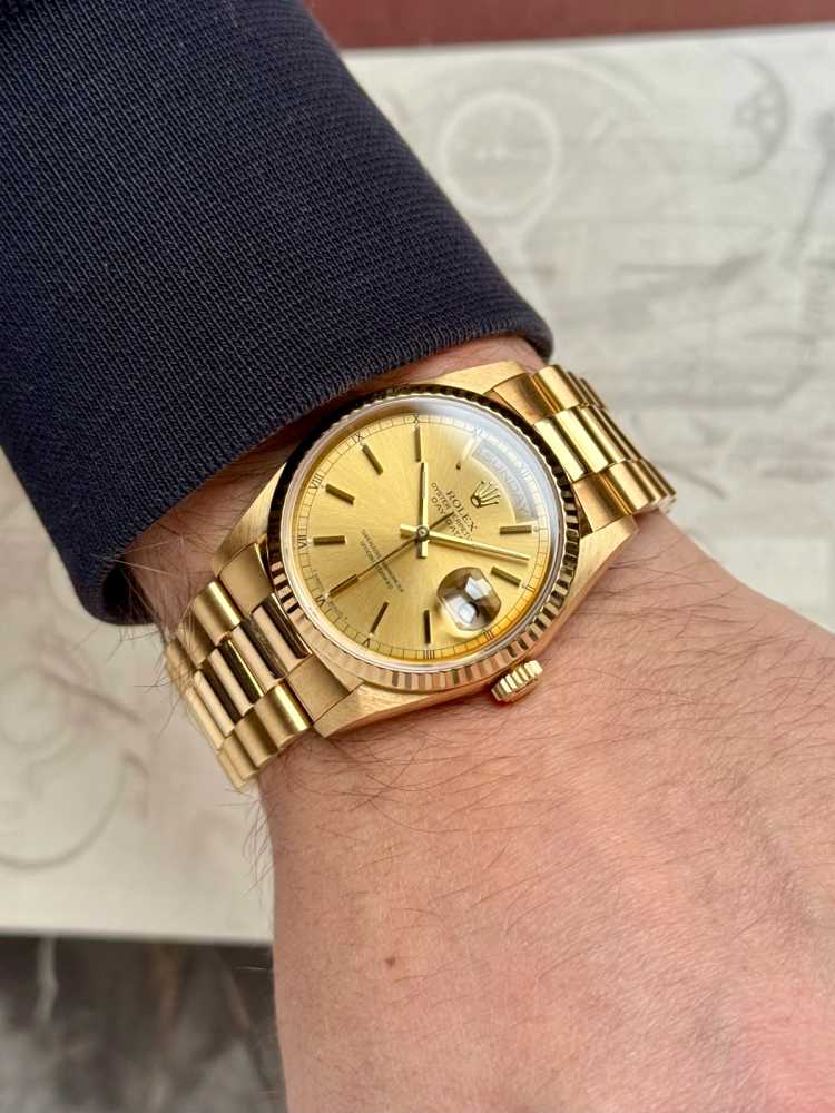 Wrist shot image for Rolex Day-Date 18238 Gold 1989 