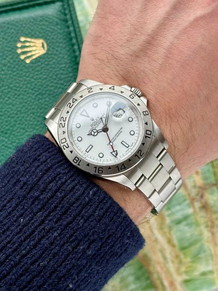 Image for Rolex Explorer 2 16570 White 2001 with original box and papers
