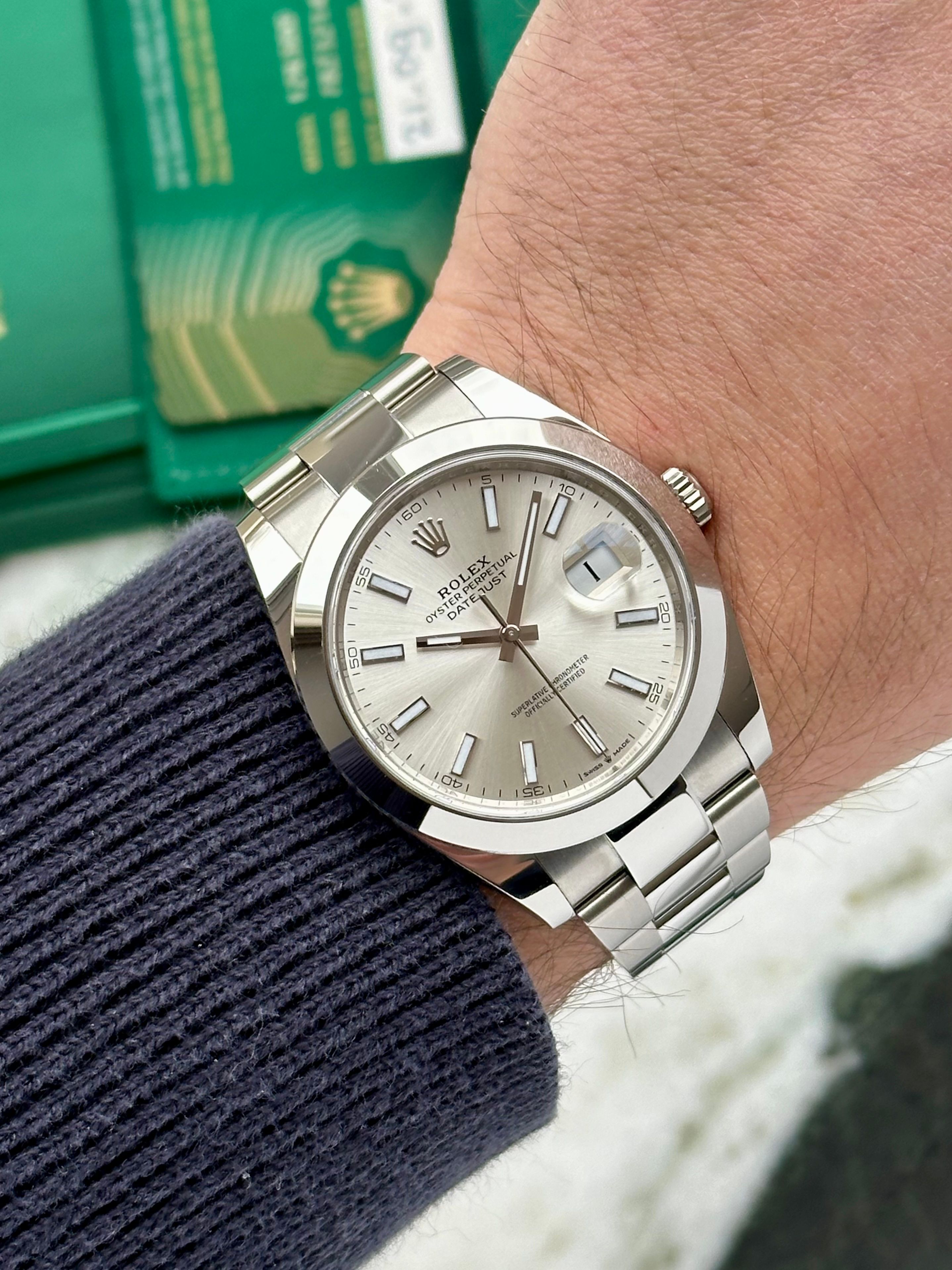 Rolex Datejust 126300 Silver 2021 with original box and papers