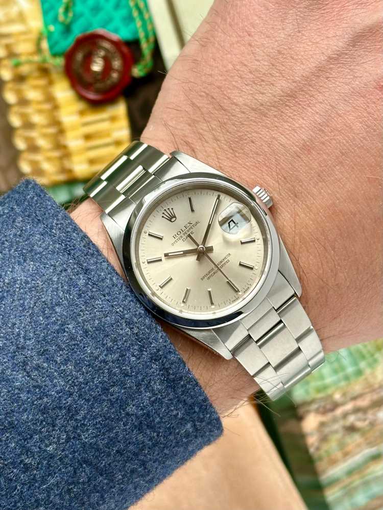 Image for Rolex Oyster Perpetual Date 15200 Silver 1990 with original box and papers