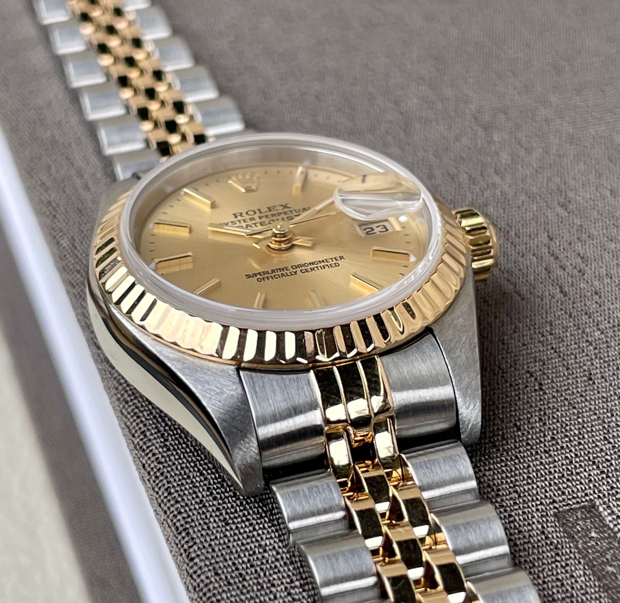 Rolex Lady Datejust 79173 Gold 2002 with original box and papers