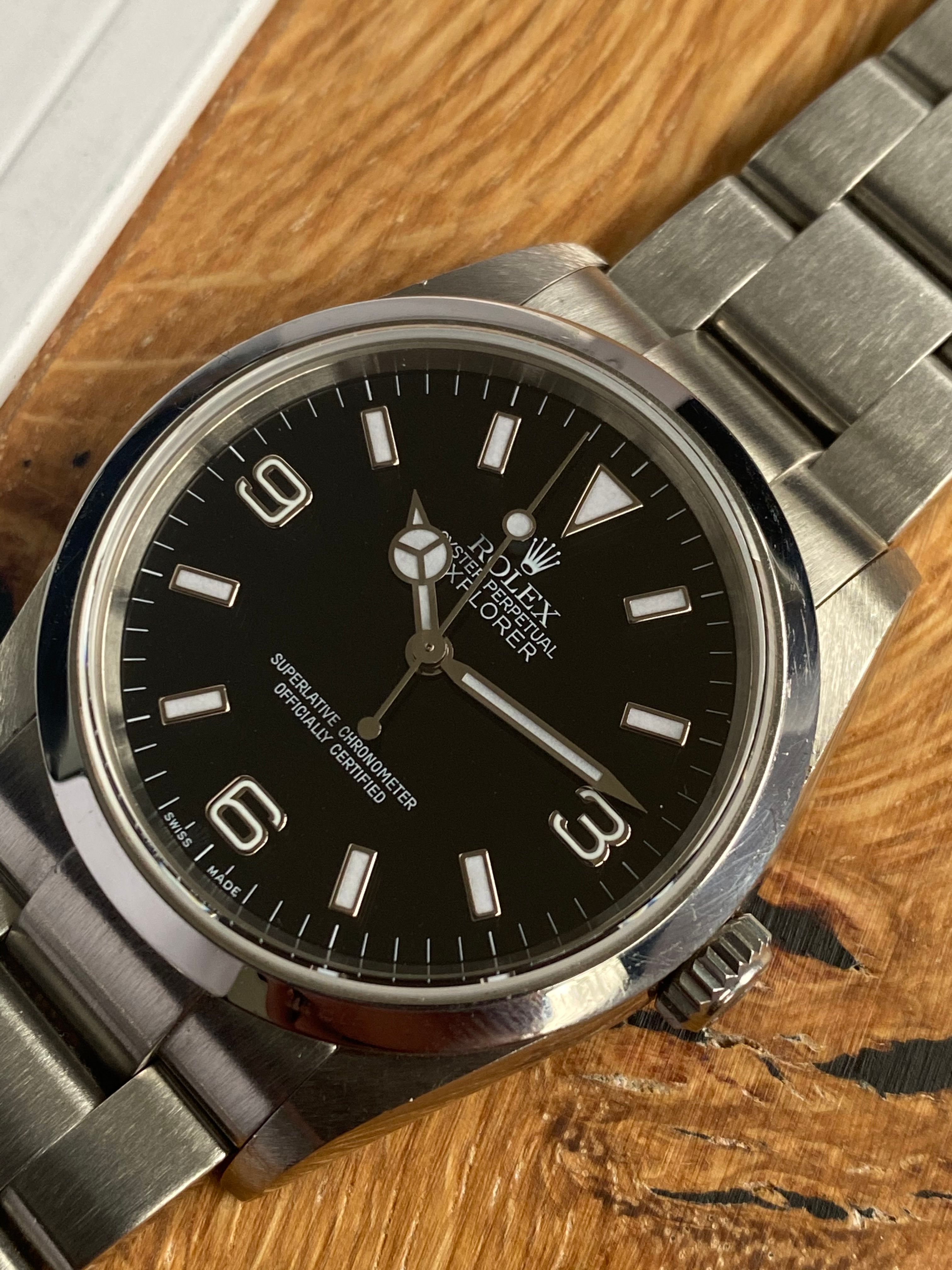 中古 ロレックス ROLEX 114270 D番(2006年頃製造) ブラック メンズ 腕時計 時計 ロレックス ROLEX 114270 D番(2006年頃製造) ブラック メンズ 腕時計