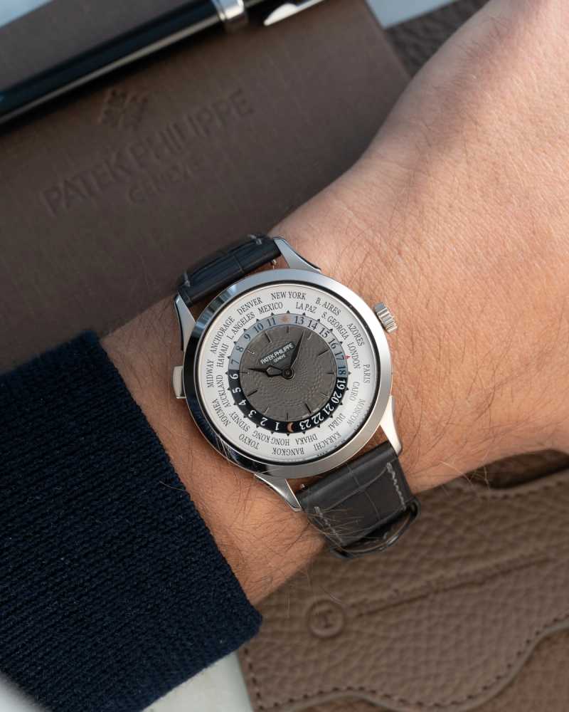 Wrist shot image for Patek Philippe World Time 5230G White 2016 with original box and papers