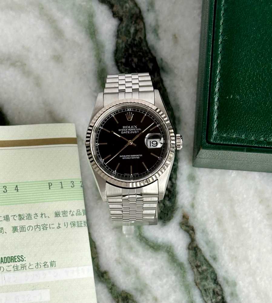 Image for Rolex Datejust 16234 Black 2000 with original box and papers