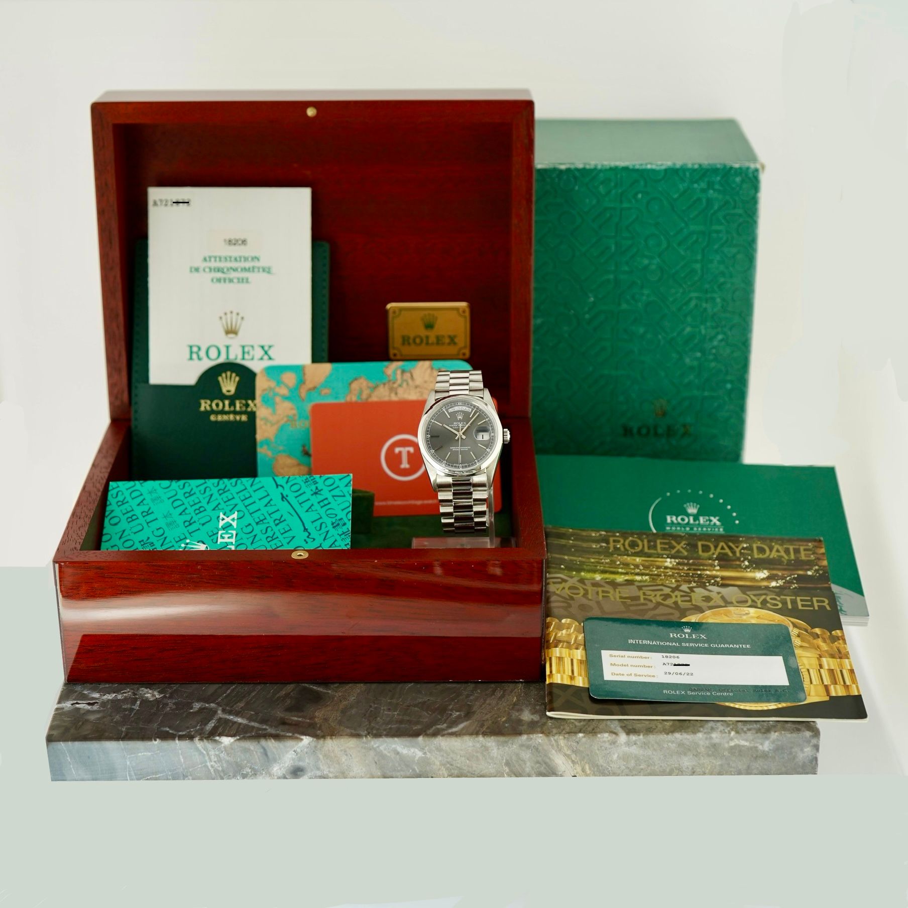 Rolex Day-Date 'Full Set' 18206 Grey 1999 with original box and papers