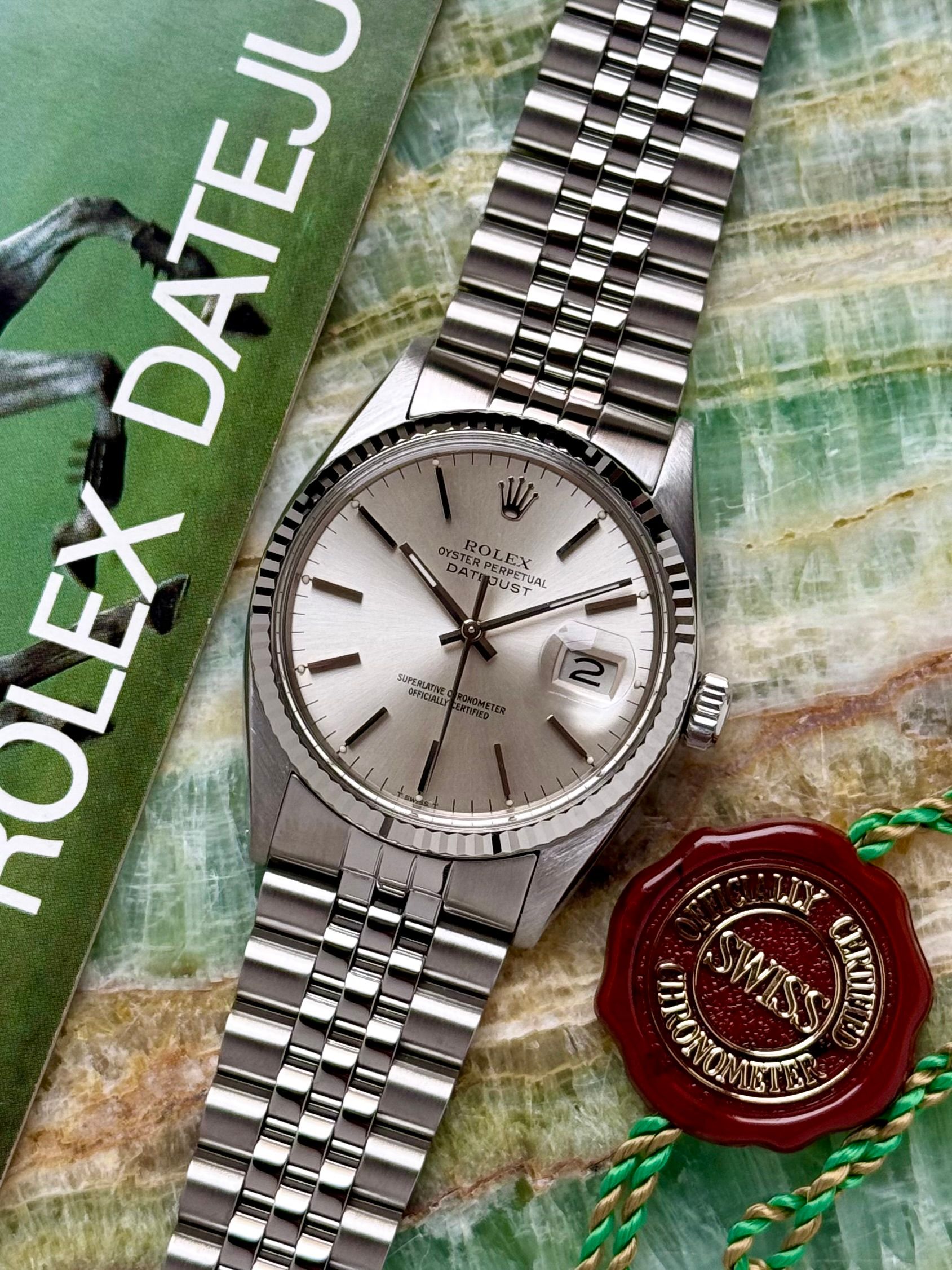 Rolex Datejust 16014 Silver 1978 with original box and papers