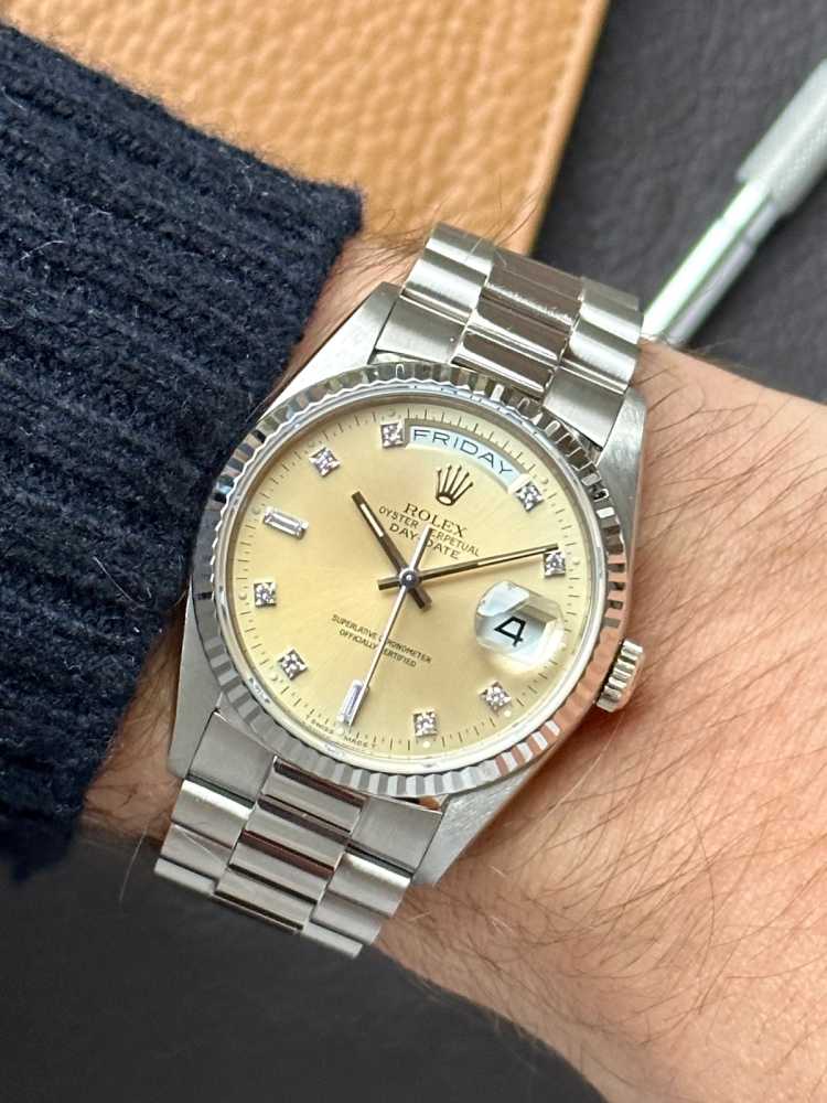 Wrist image for Rolex Day-Date 18239 Tropical 1993 