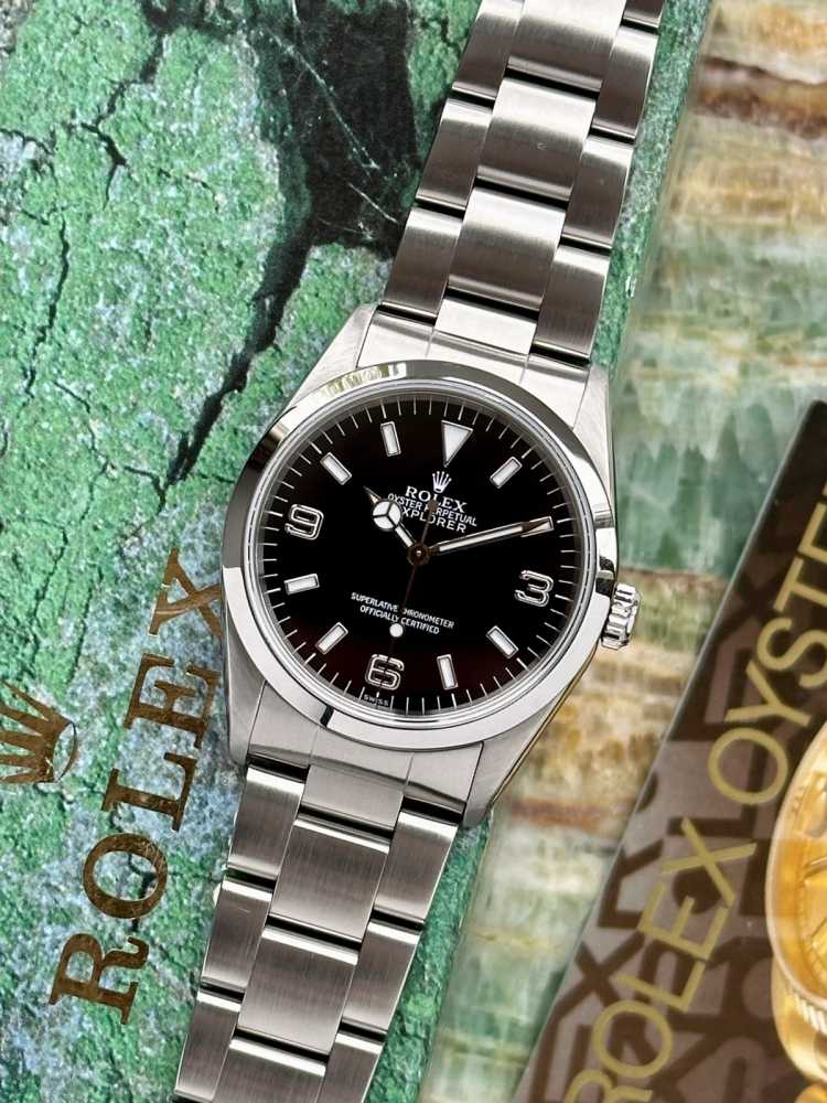 Featured image for Rolex Explorer 1 "Swiss" 14270 Black 1999 with original box and papers
