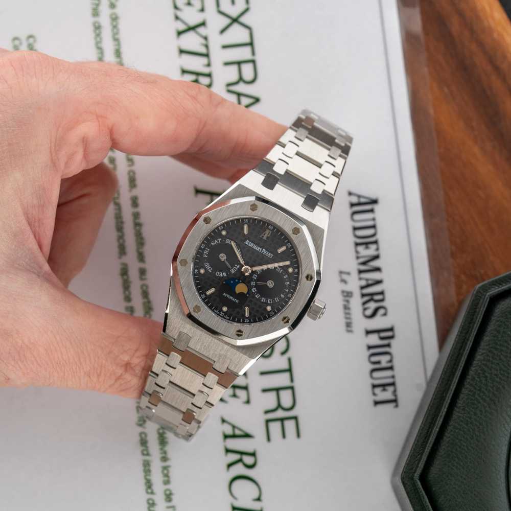 Image for Audemars Piguet Royal Oak "Day Date Moonphase" 25594ST "Day-Date + Moonphase" Grey 2004 with original box and papers