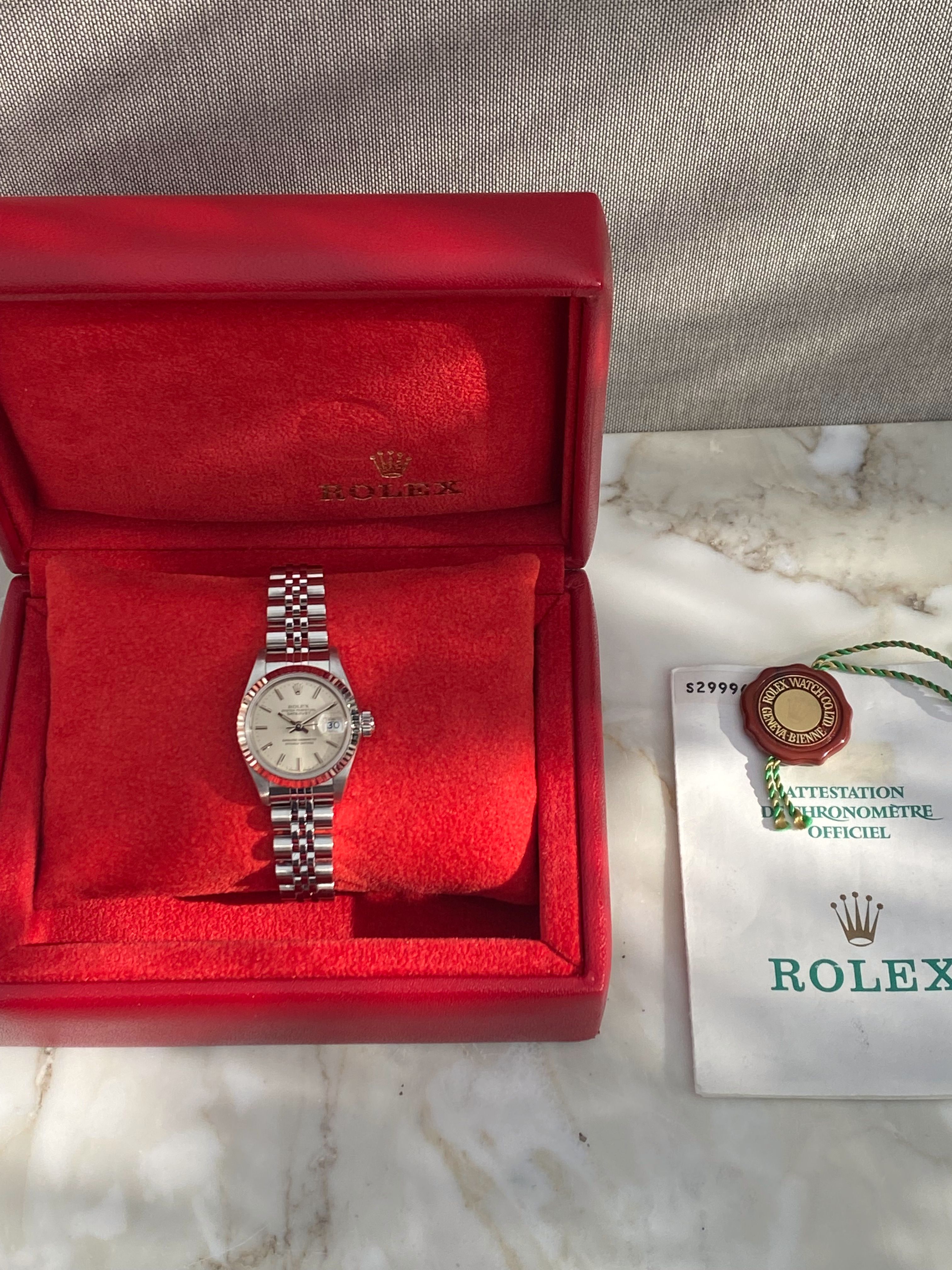 Rolex Lady Datejust 69174 Silver 1993 with original box and papers