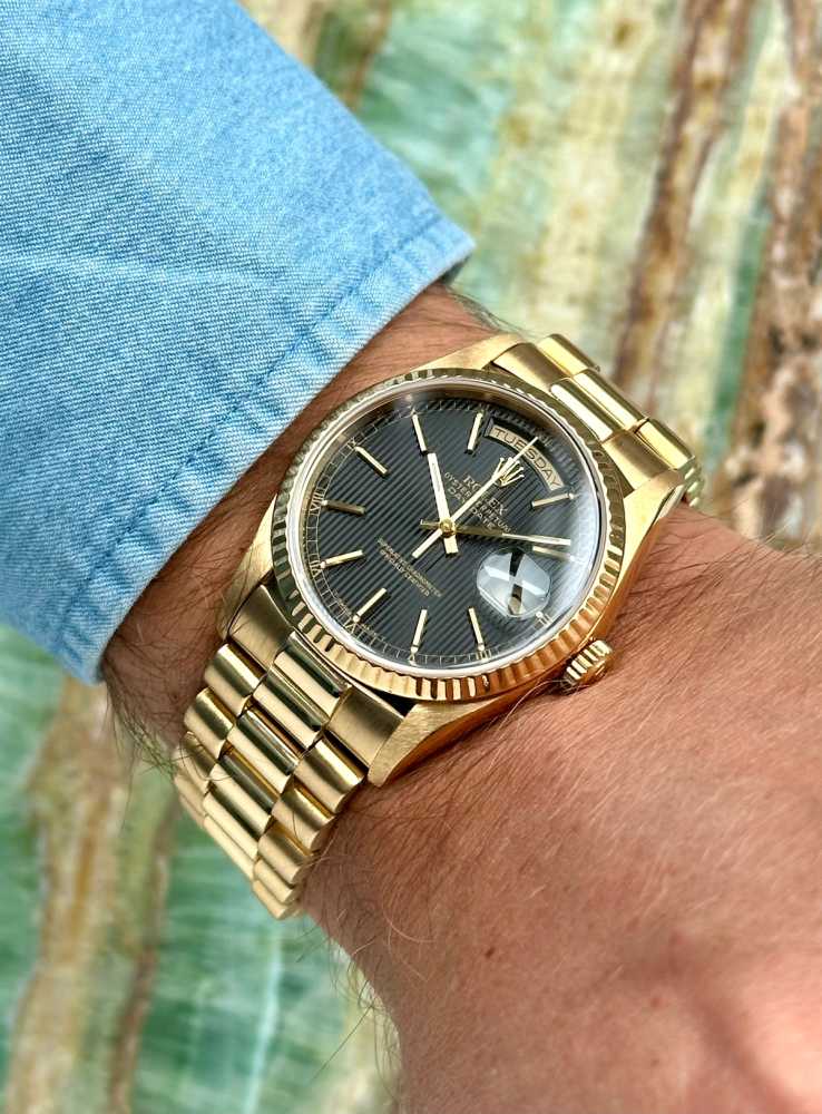 Image for Rolex Day-Date "Tapestry" 18238 Black 1988 