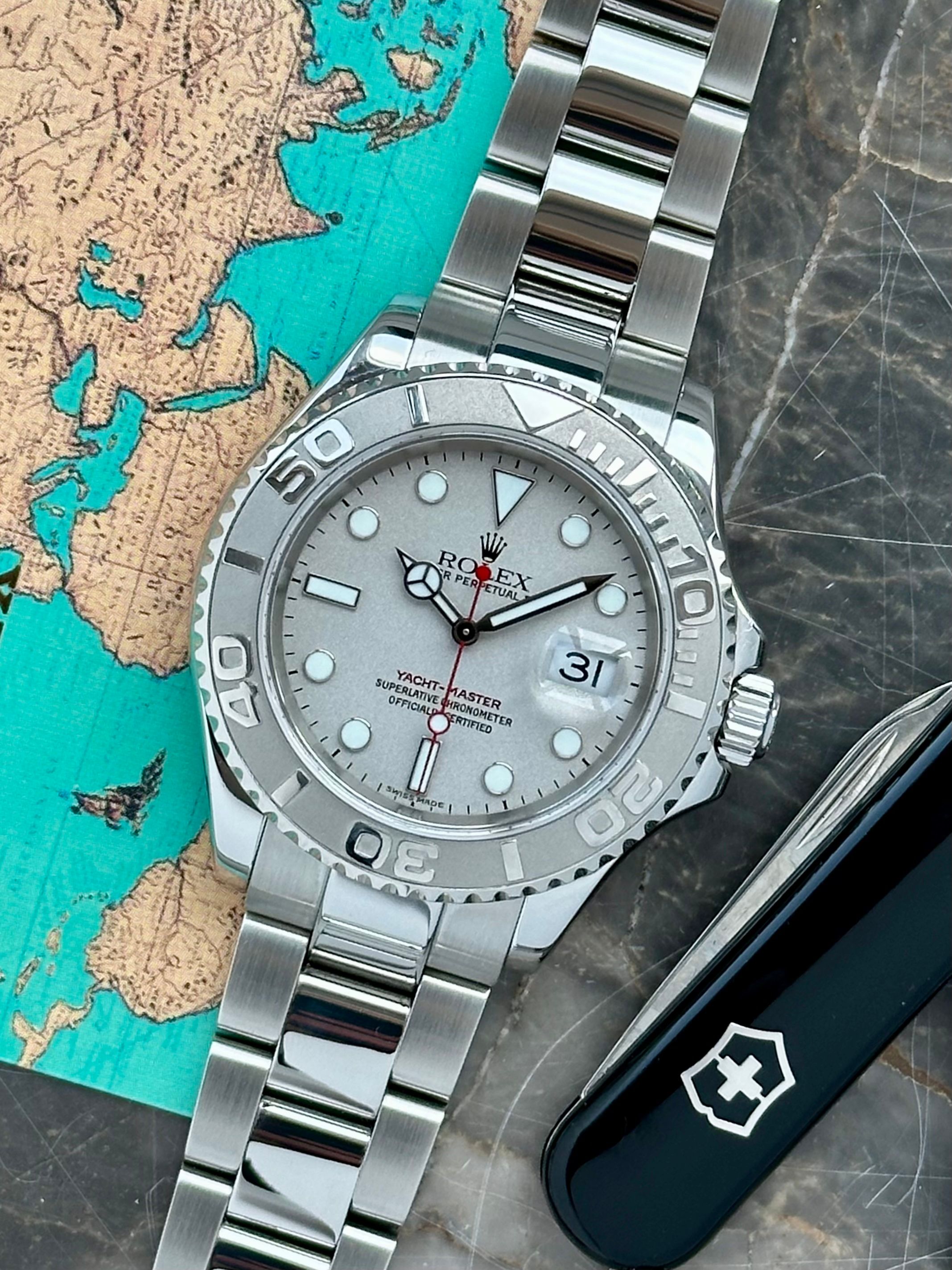 Rolex Yacht-Master 16622 Silver 2004 with original box and papers