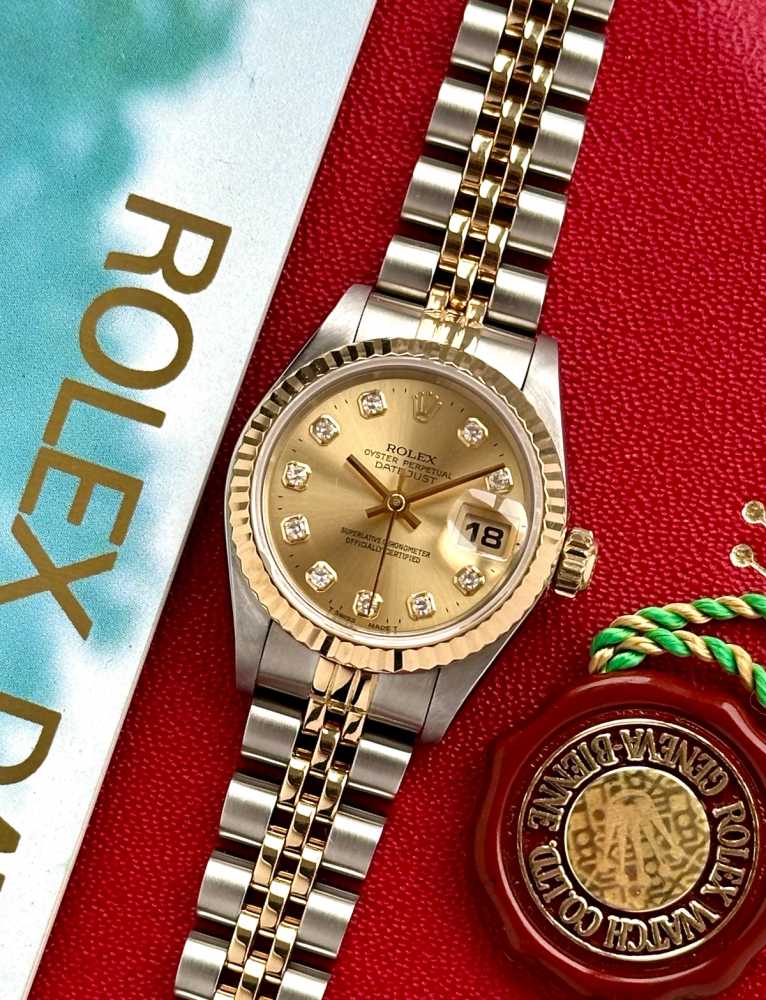 Featured image for Rolex Lady-Datejust "Diamond" 69173G Gold 1996 with original box and papers 2