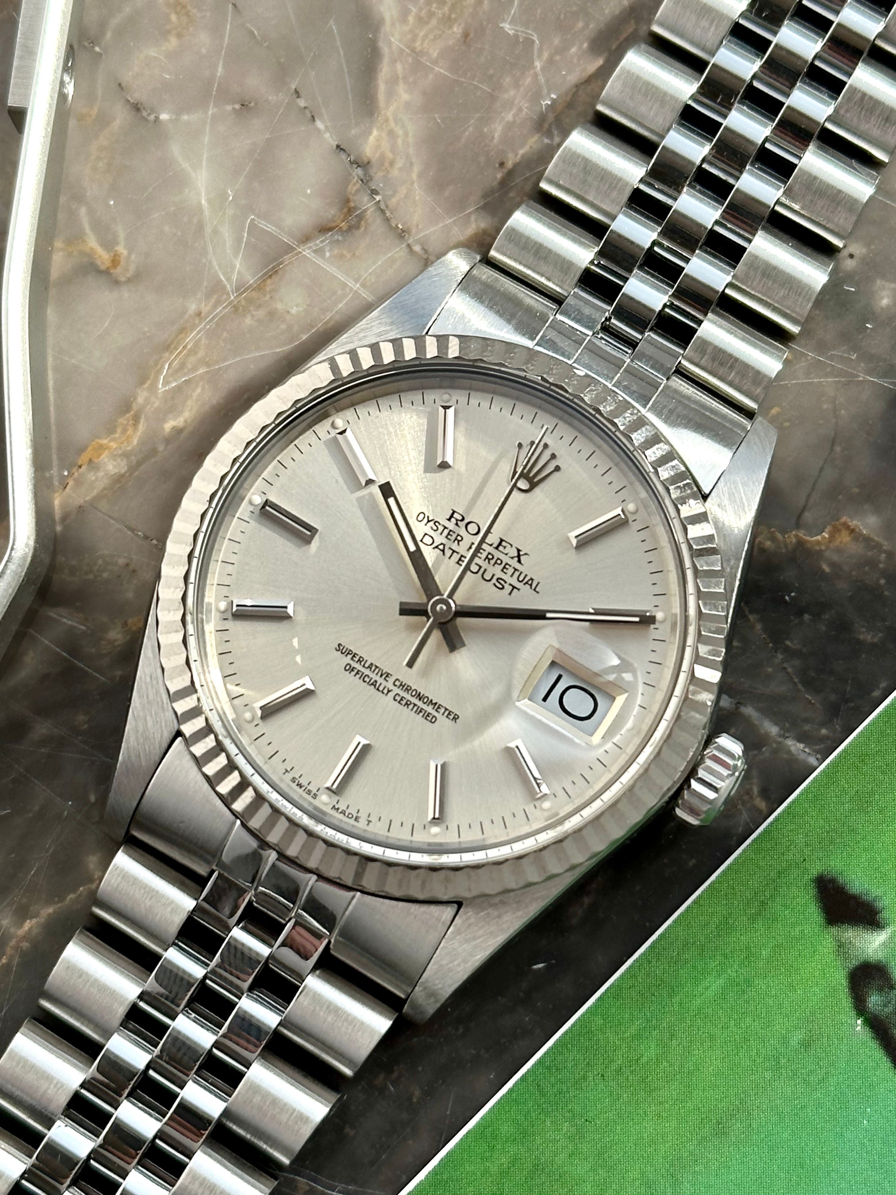 美品 純正 ROLEX 16014 DATEJUST 文字盤 Cal.3035 Rolex Datejust 16014 Silver 1987