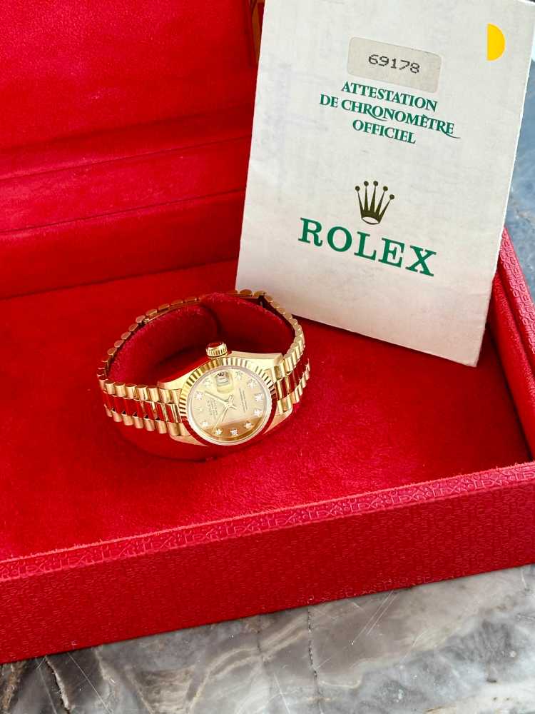 Image for Rolex Lady-Datejust "Diamond" 69178G Gold 1990 with original box and papers