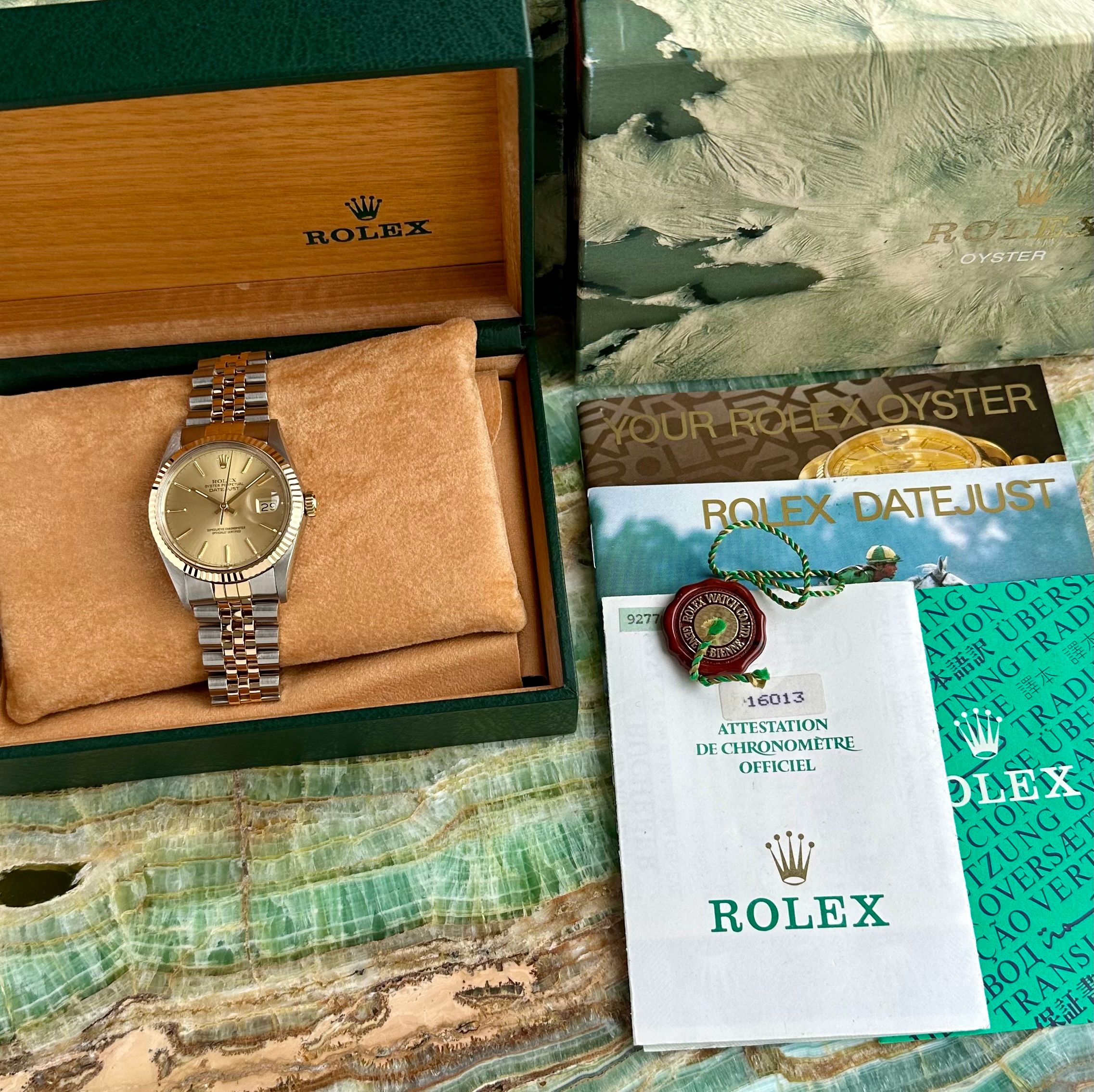 Rolex Datejust 16013 Gold 1986 with original box and papers 2