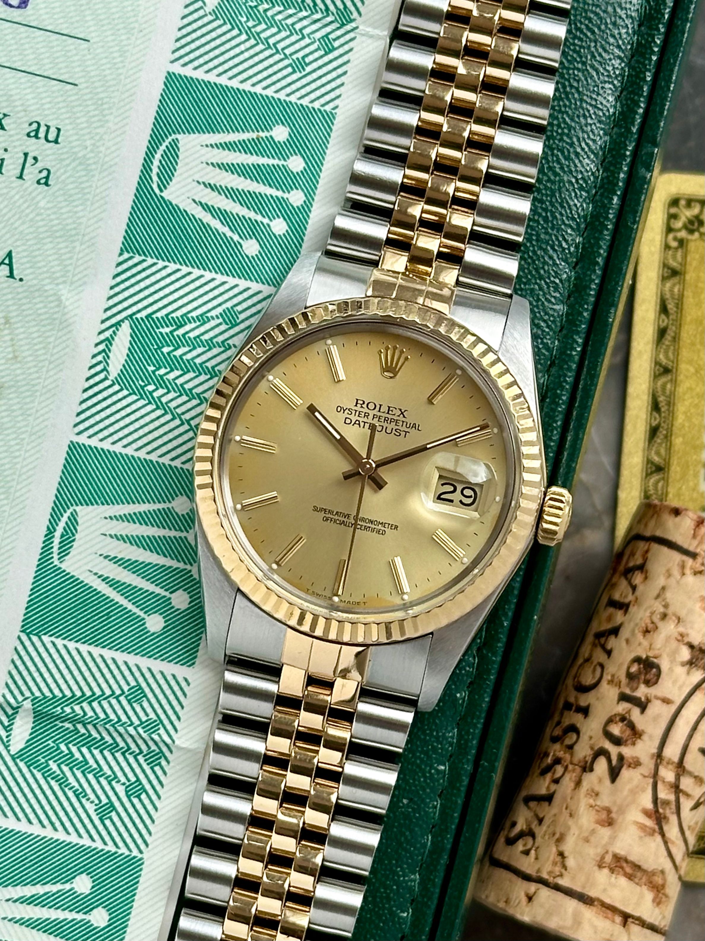 Rolex Datejust 16013 Gold 1988 with original box and papers 3