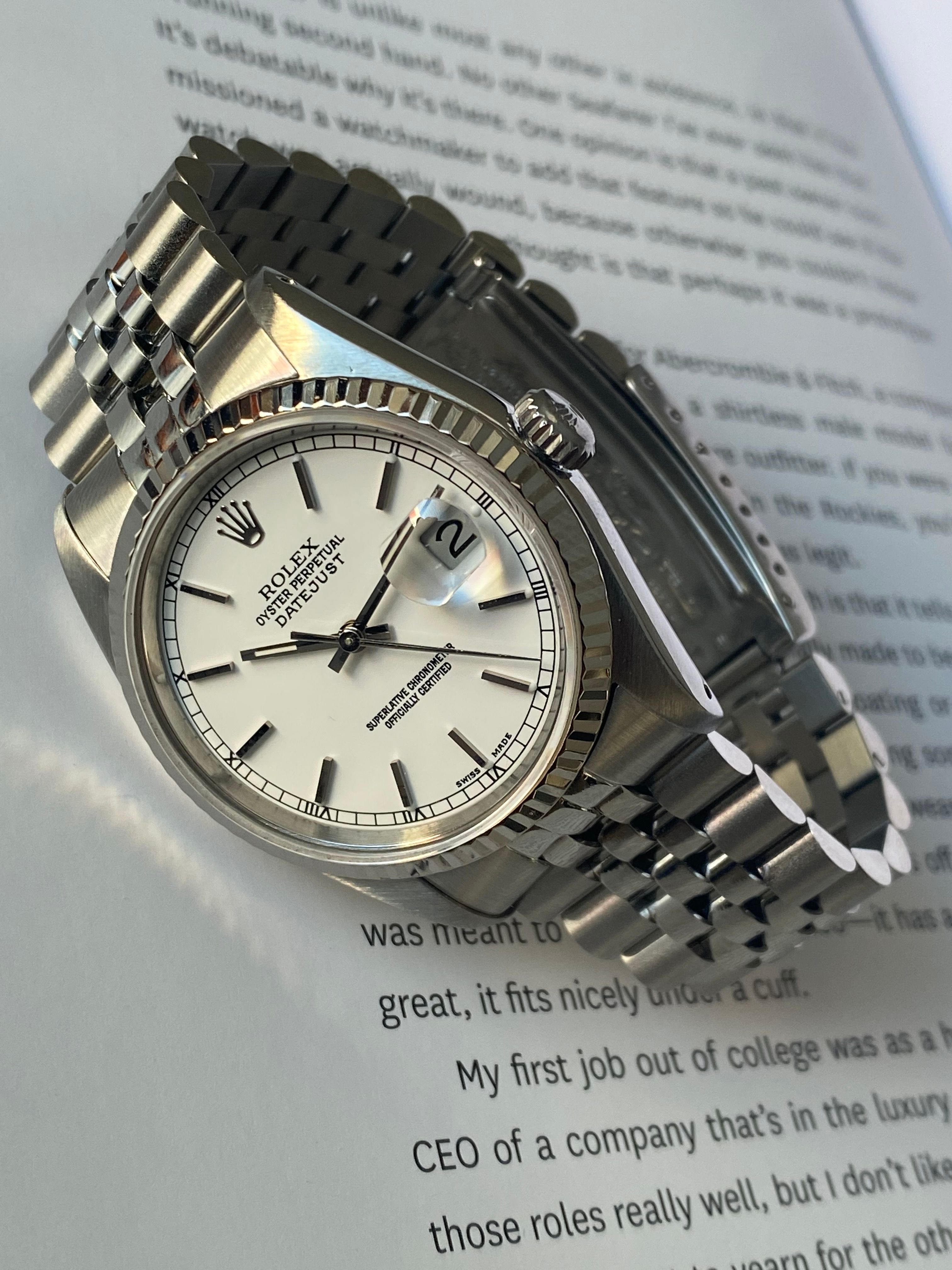 Rolex Datejust 16234 White Roman Minute Track 1991