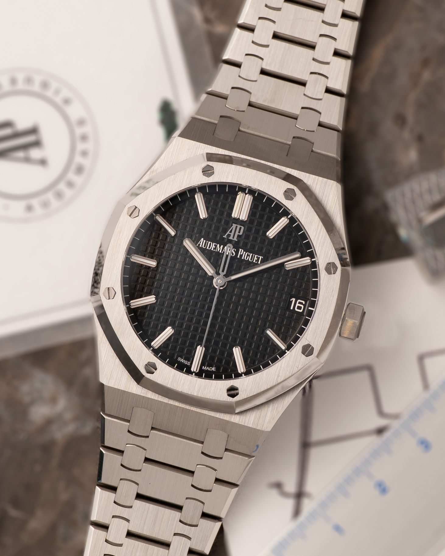 Audemars Piguet Royal Oak 15500ST Black 2022 with original box and