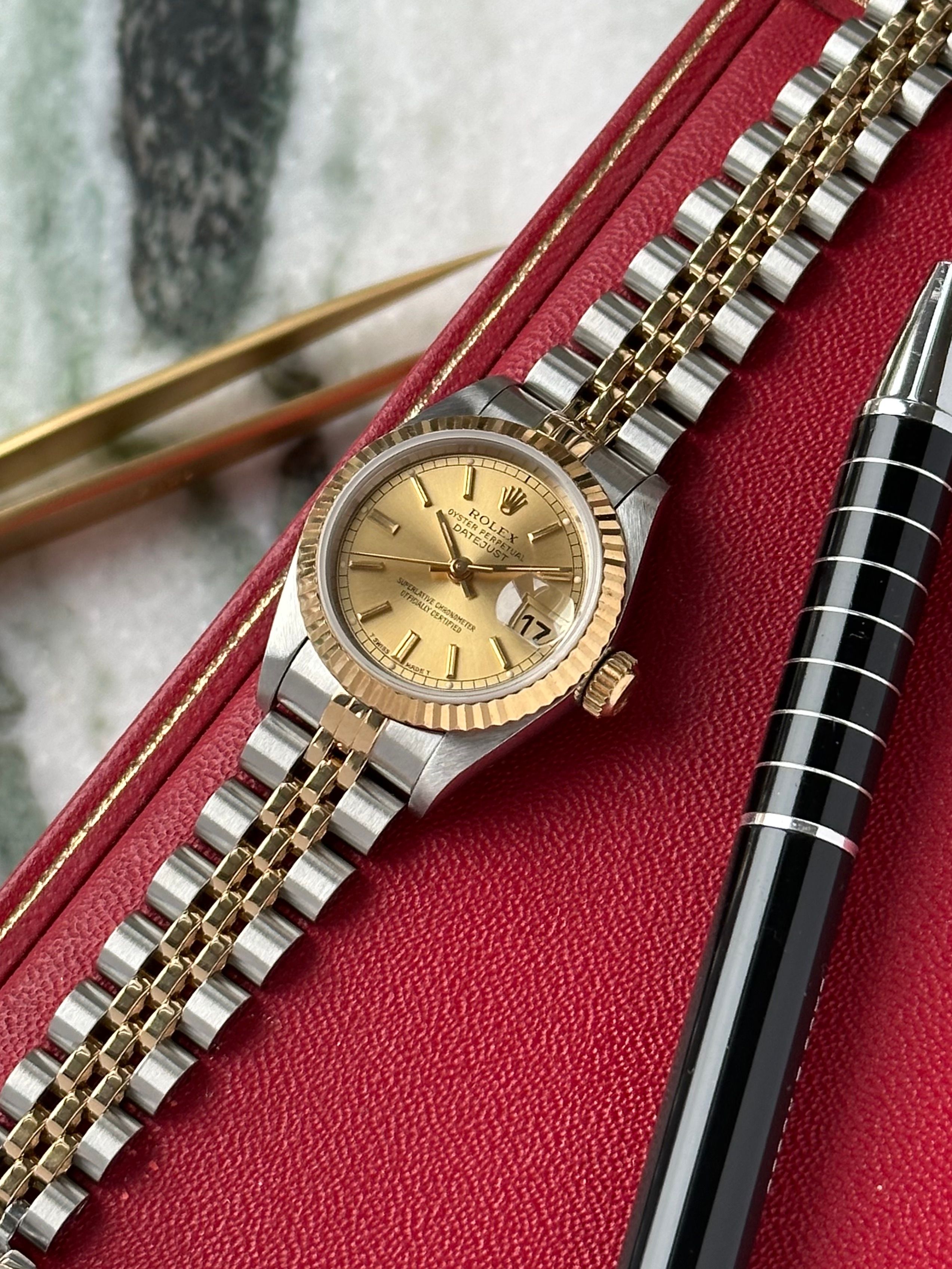 Rolex Lady-Datejust 69173 Gold 1993 with original box and papers