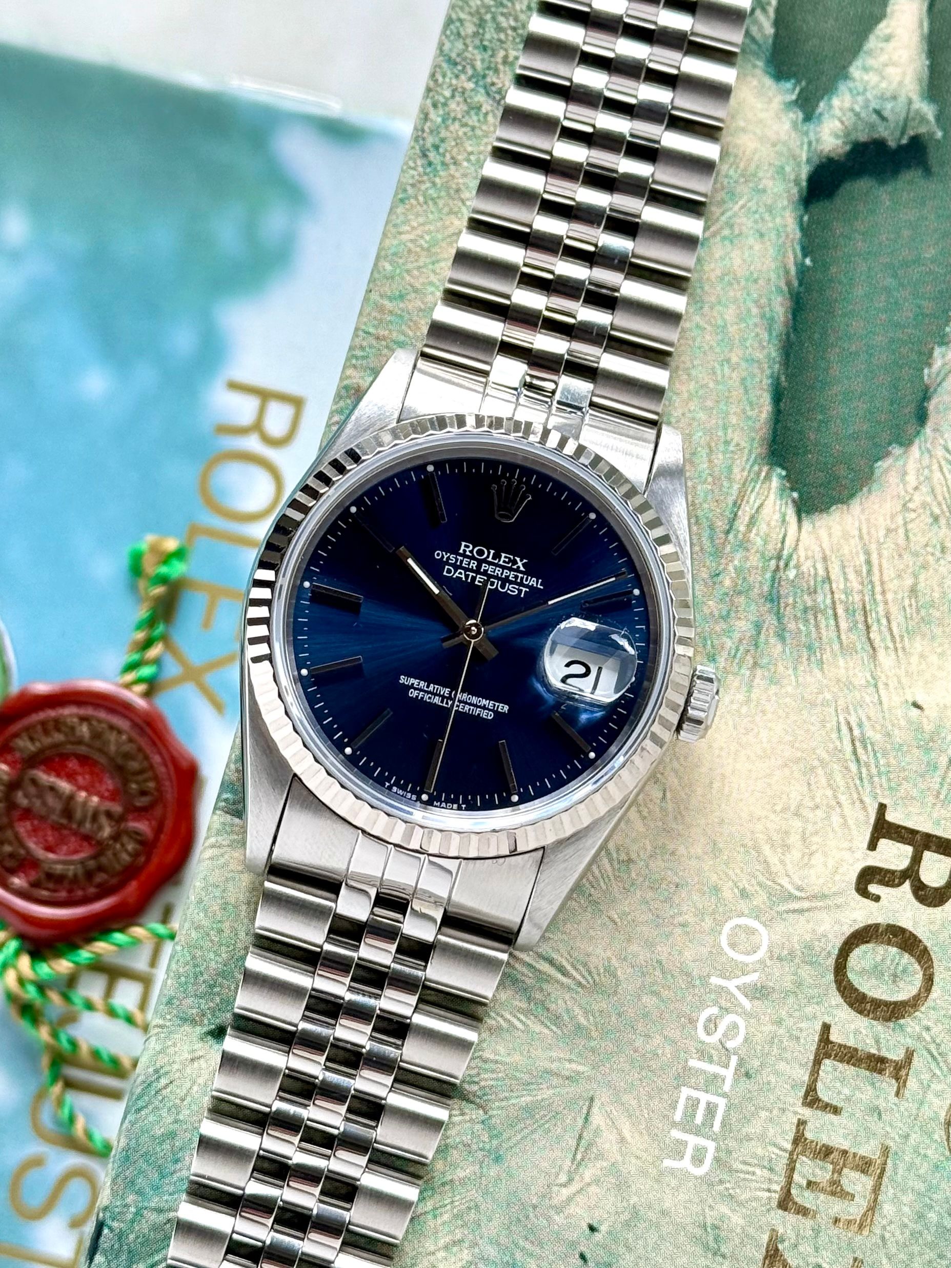 BLUE GIANT SUPREME、EXPLORER セット Rolex Datejust 16234 Blue 1991 with original box and papers 6
