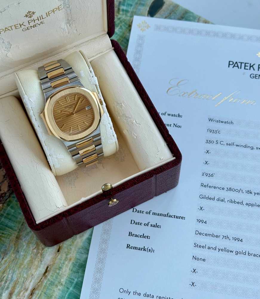 Image for Patek Philippe Nautilus 2-tone 3800 Gold 1994 with original box and papers