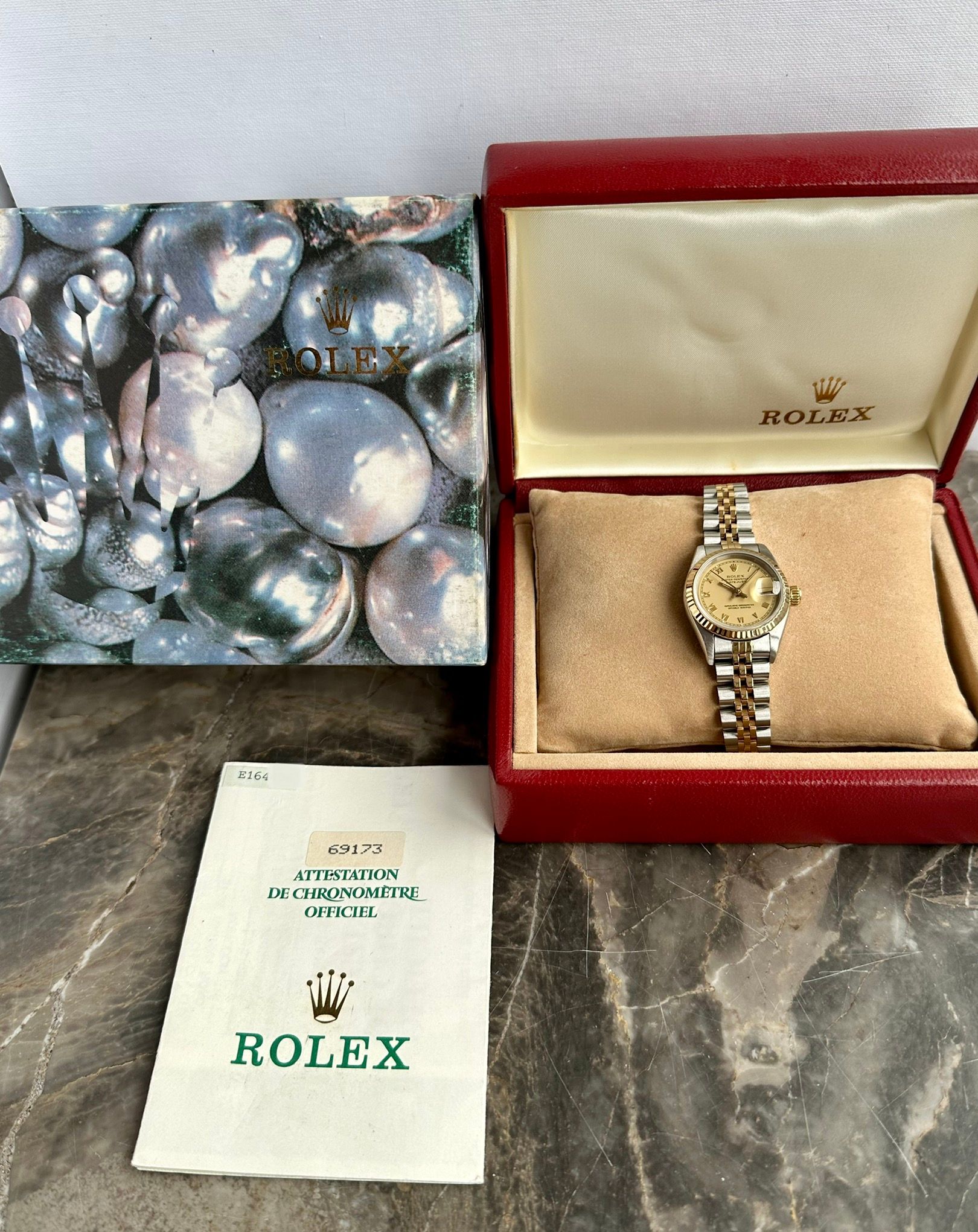 Rolex Lady Datejust 69173 Gold 1990 with original box and papers 2