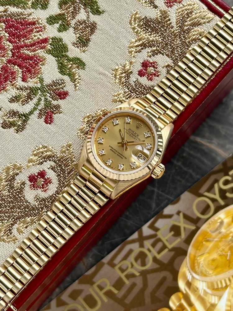 Image for Rolex Lady-Datejust "Diamond" 69178 Gold 1988 with original box and papers 2