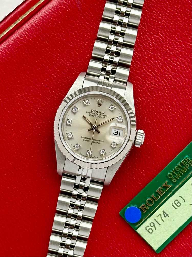 Featured image for Rolex Lady-Datejust "Diamond" 69174G Silver 1991 with original box and papers