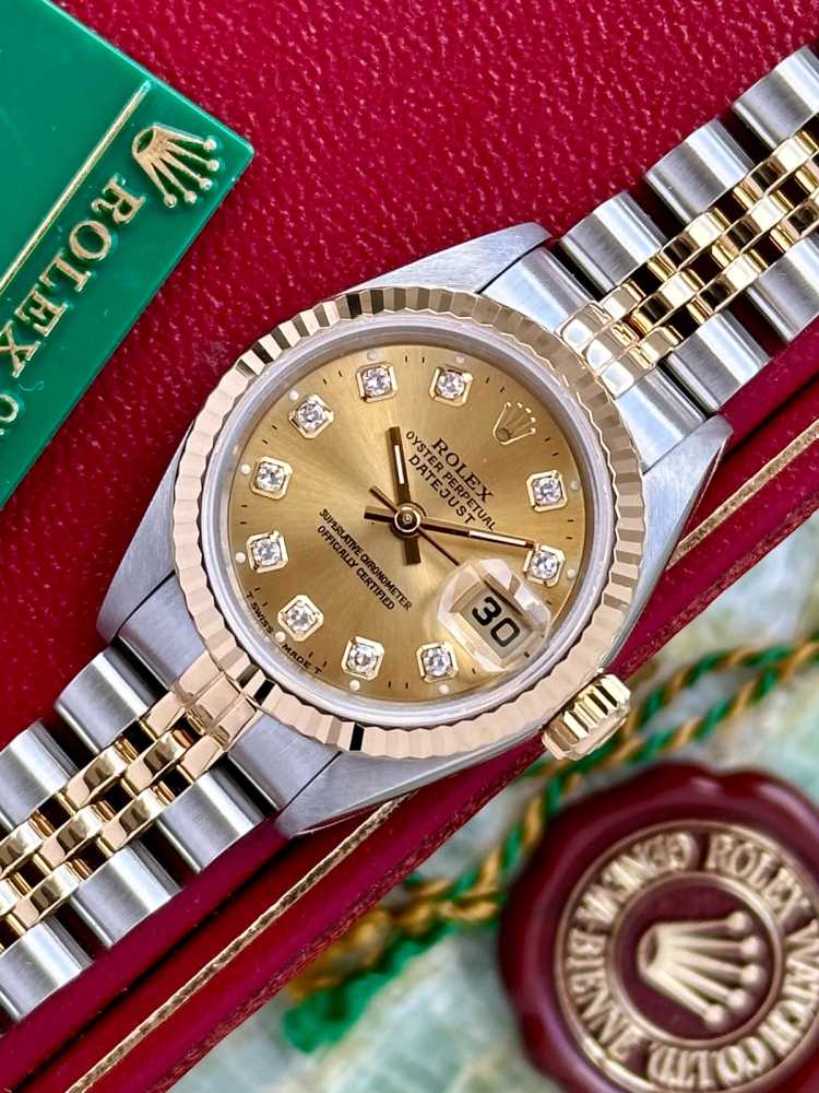 Image for Rolex Lady-Datejust "Diamond" 69173G Gold 1995 with original box and papers 4