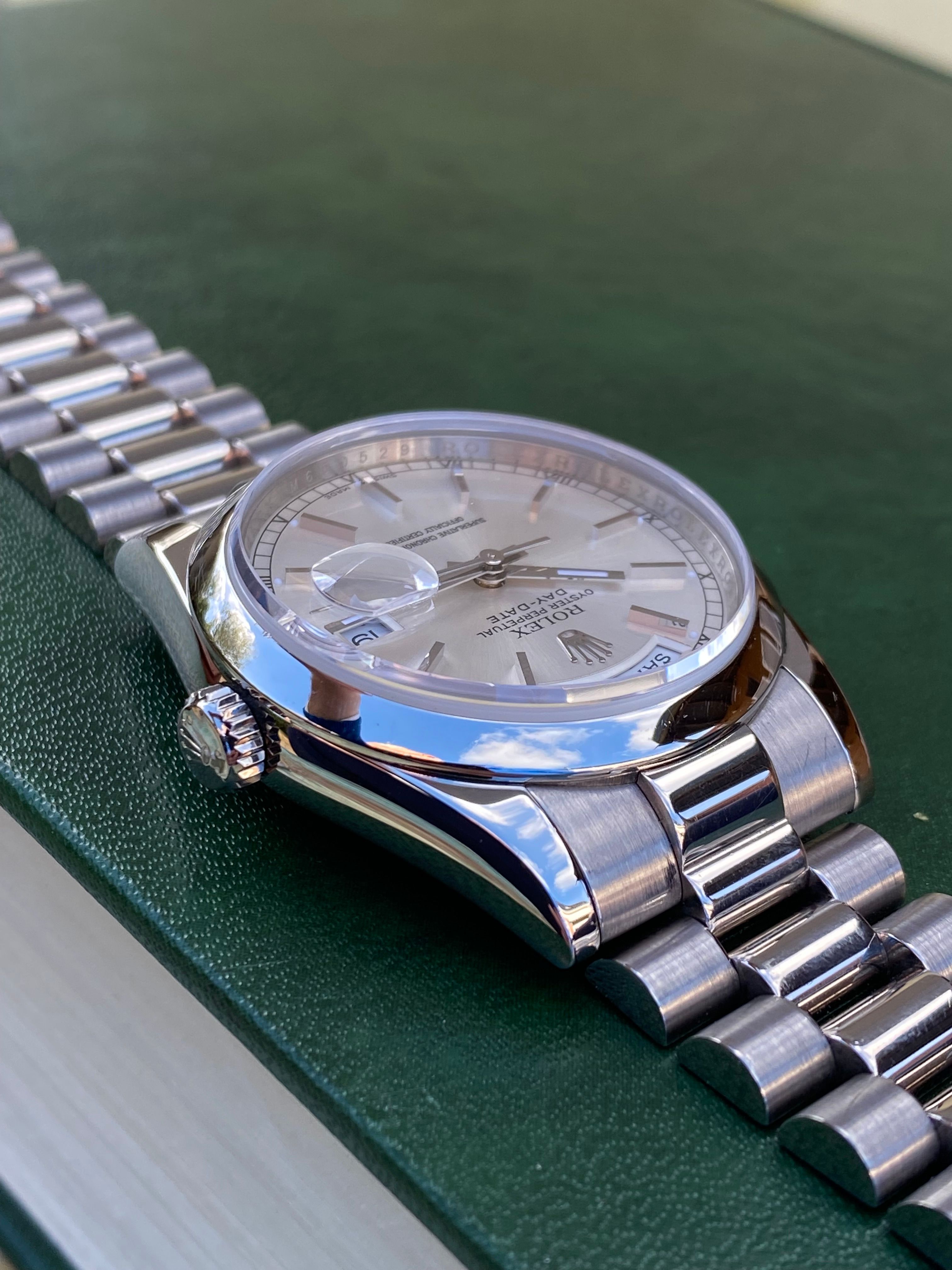 Rolex Day-Date 118209 Silver 2008 with original box