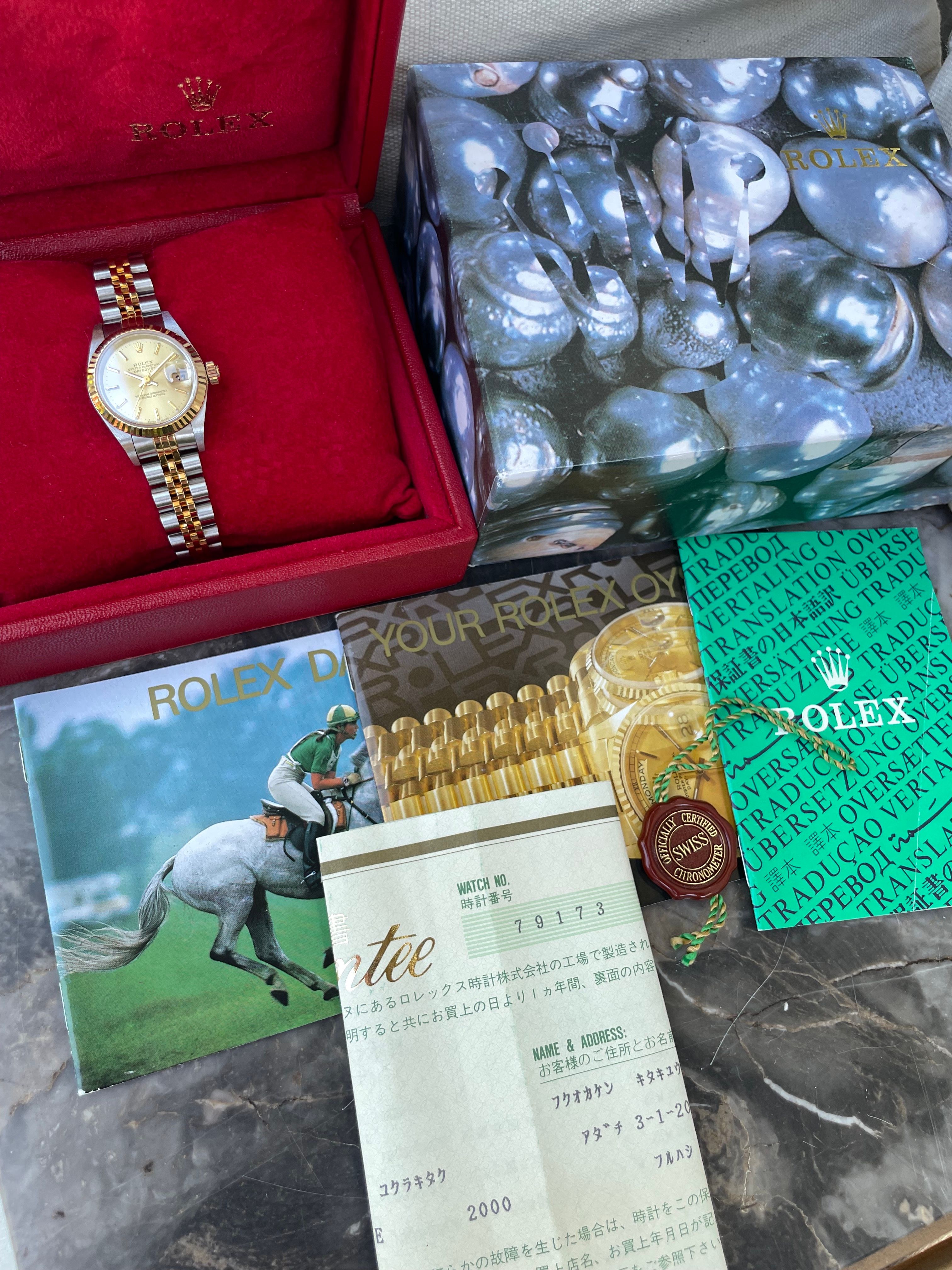 Rolex Lady Datejust 79173 Gold 1999 with original box and papers