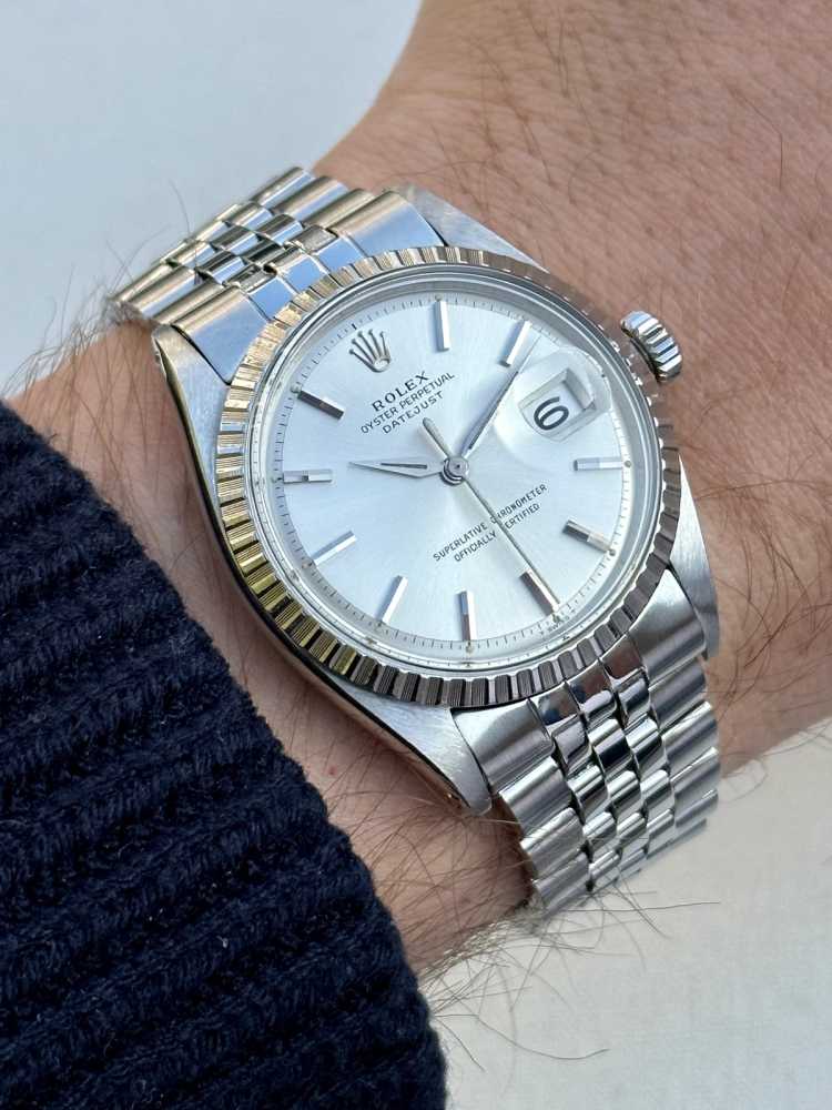 Wrist shot image for Rolex Datejust 1603 Silver 1964 