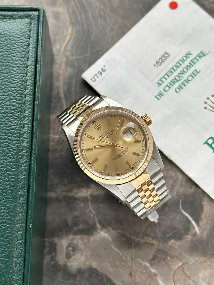 Image for Rolex Datejust 16233 Gold 1997 with original box and papers