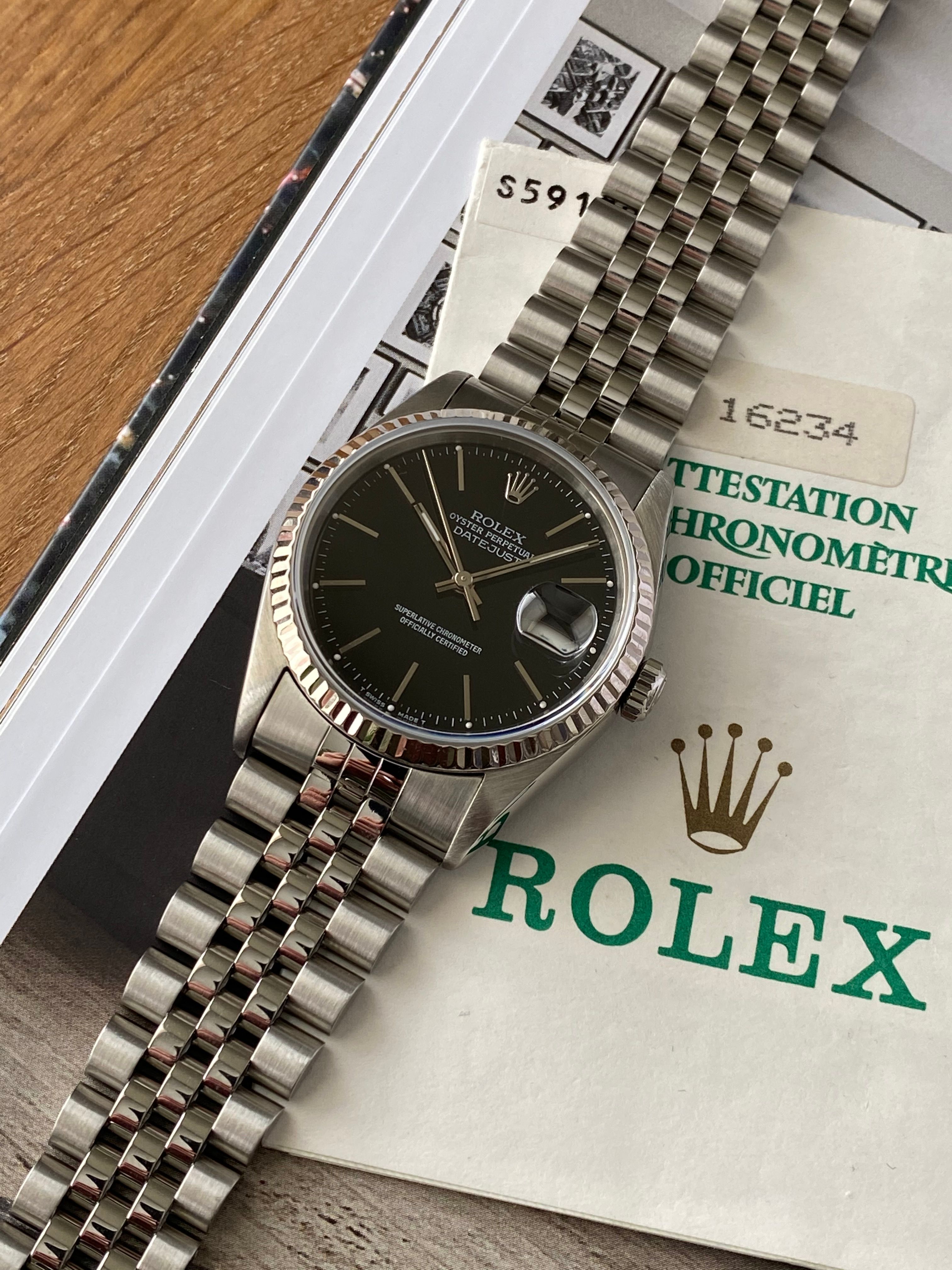 グランド牧場 セレクトセール with 1993 Black 16234 Datejust Rolex original papers and box 時計
