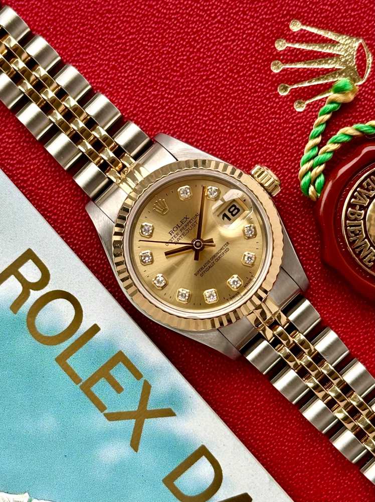 Image for Rolex Lady-Datejust "Diamond" 69173G Gold 1996 with original box and papers 2