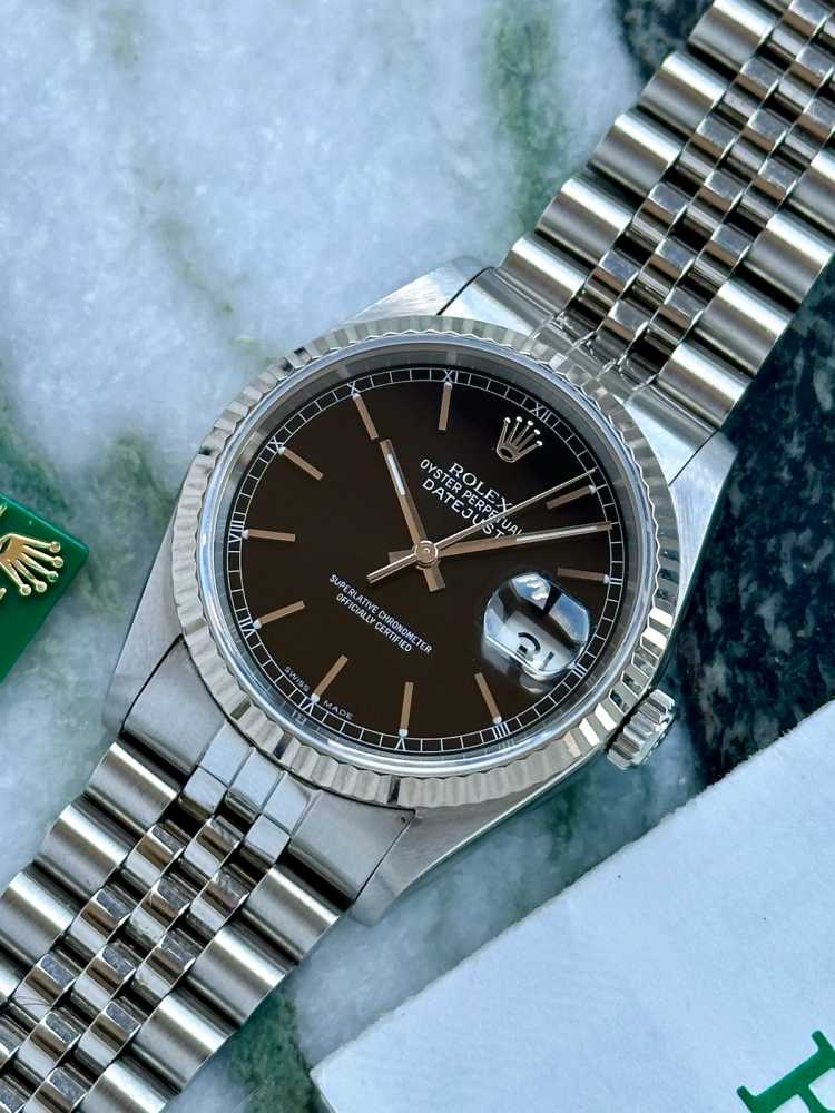 Image for Rolex Datejust 16234 Black 1996 with original box and papers 2