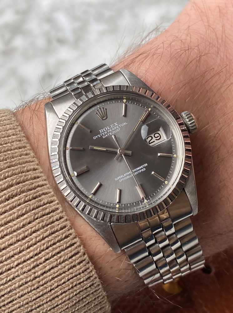 Wrist image for Rolex Datejust 1603 Grey 1970 