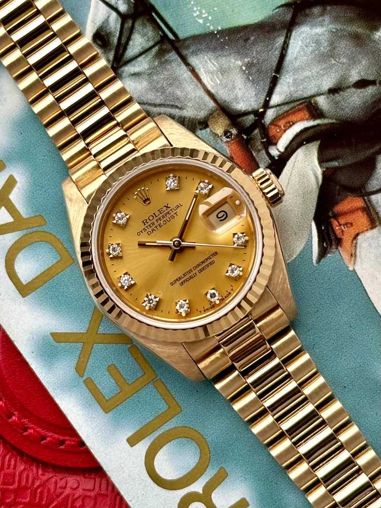 Image for Rolex Lady-Datejust "Diamond" 69178G Gold 1989 with original box and papers 2